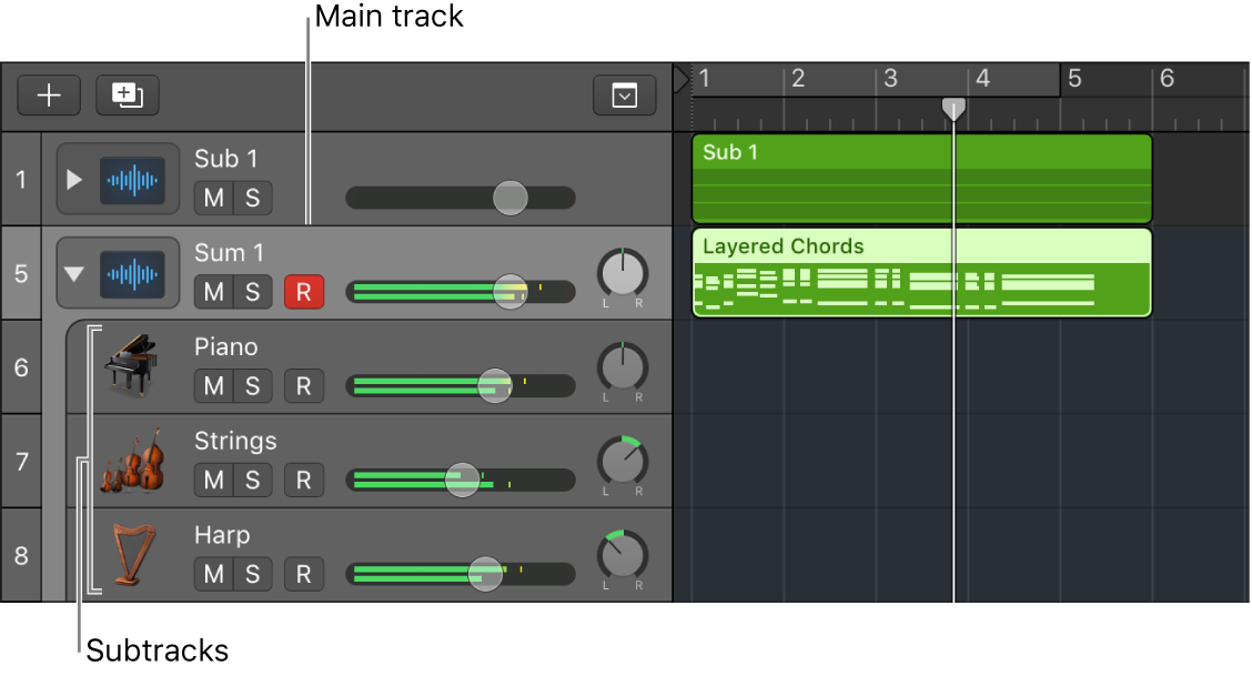 Logic Pro course notes - Folders and Track Stacks