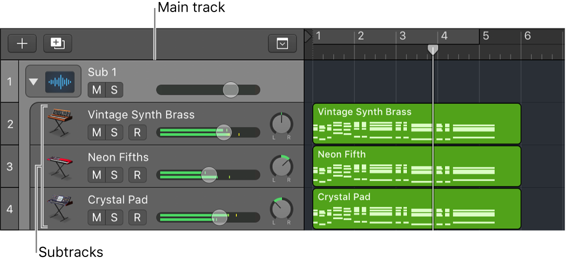 Logic Pro course notes - Folders and Track Stacks