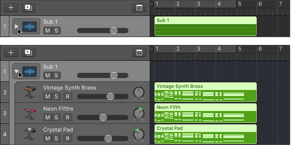 Logic Pro course notes - Folders and Track Stacks