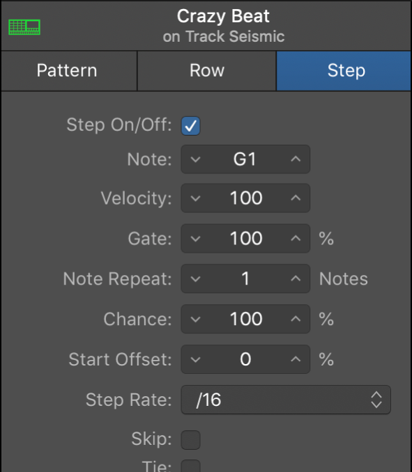 Logic Pro course notes - Making Beats In Step Sequencer