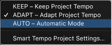 Logic Production course notes - Recording: Smart Tempo & Track Alternatives