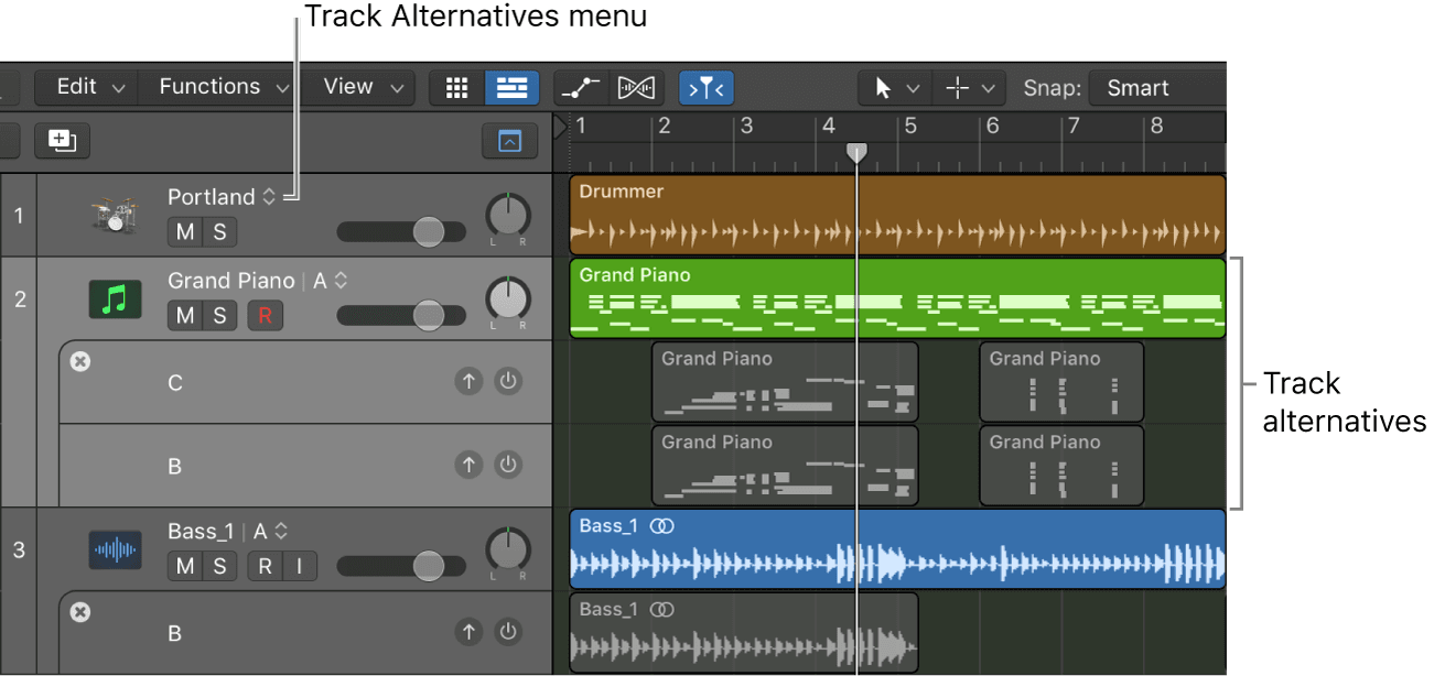 Logic Production course notes - Recording: Smart Tempo & Track Alternatives