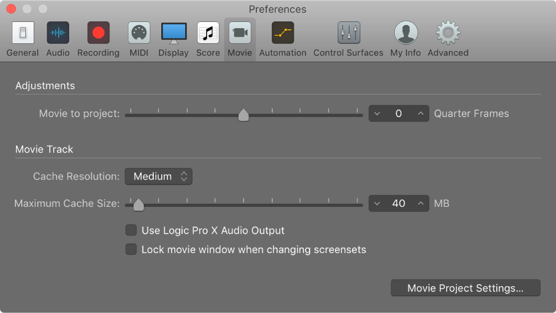 Logic Production course notes - Working with Video