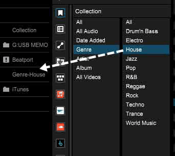 The rekordbox tree view browsing the Collection by Genre, with House selected