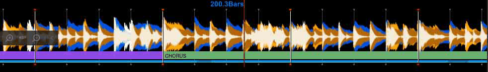 A rekordbox waveform close-up labelled INTRO