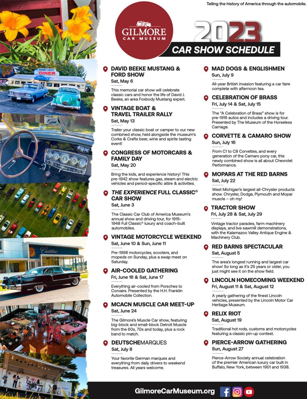 Gilmore Car Museum Announces 2023 Car Show… | Gilmore Car Museum