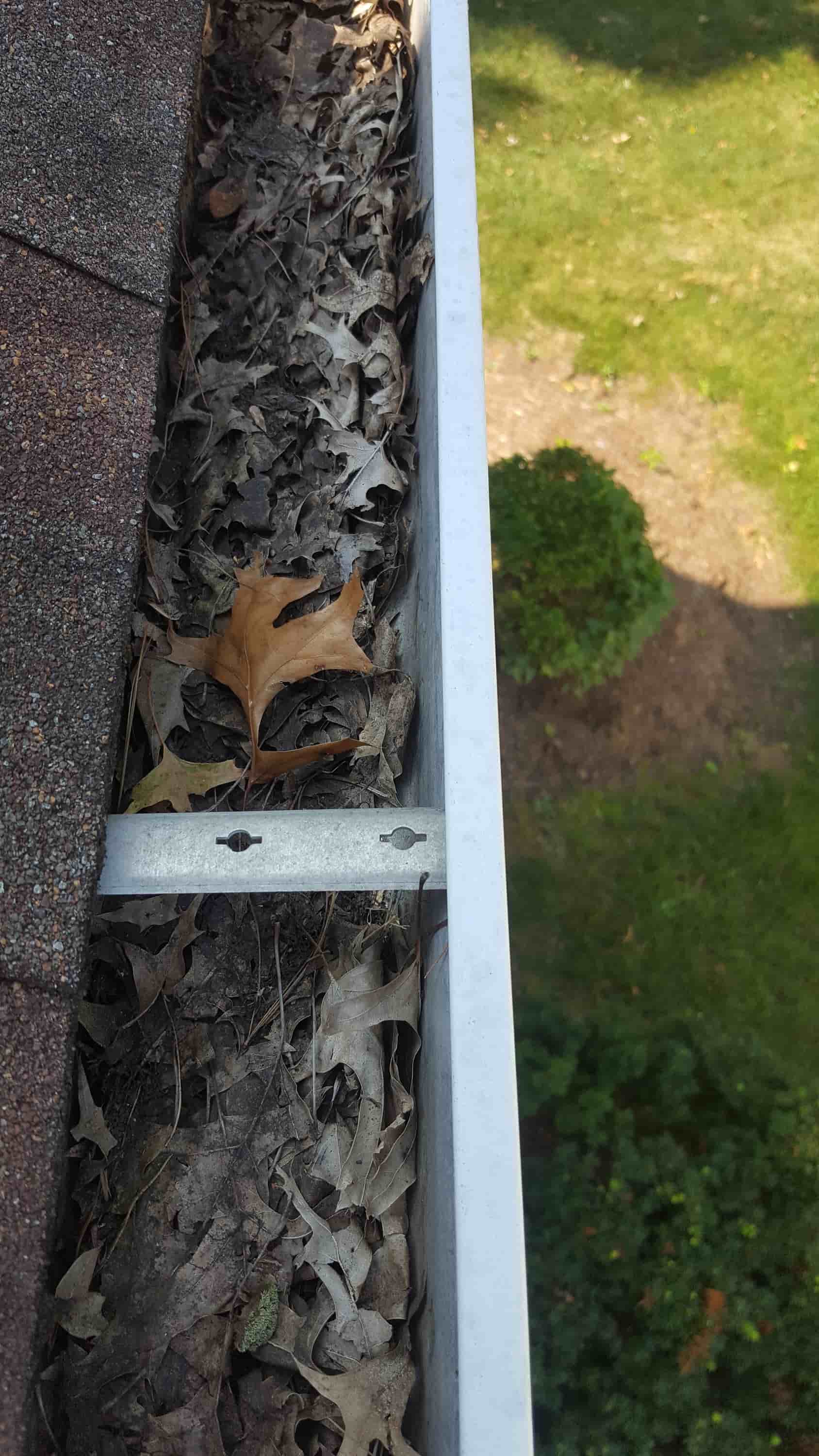 clogged rain gutters