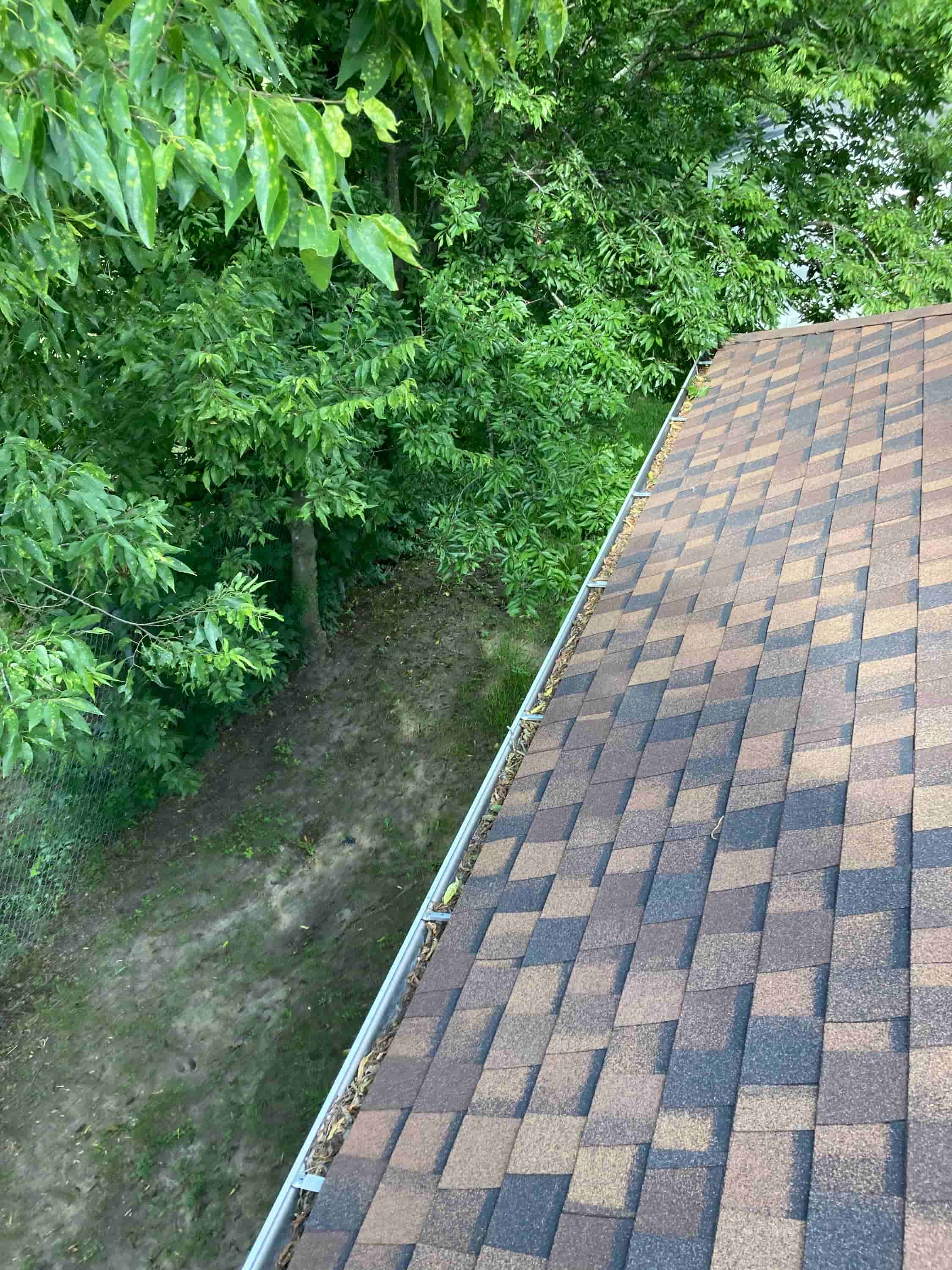 gutter cleaning with blower
