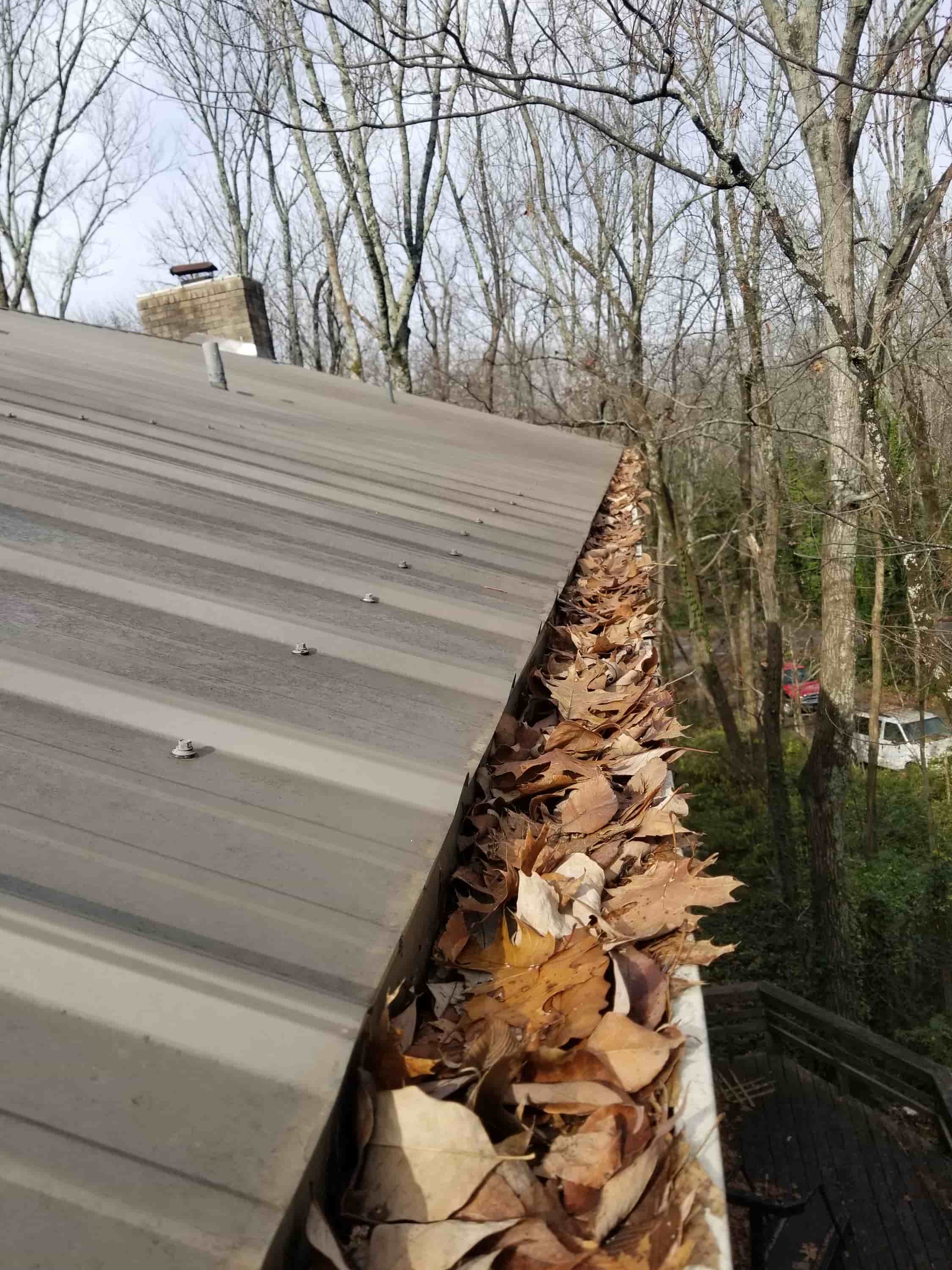 cleaning rain gutters from ground