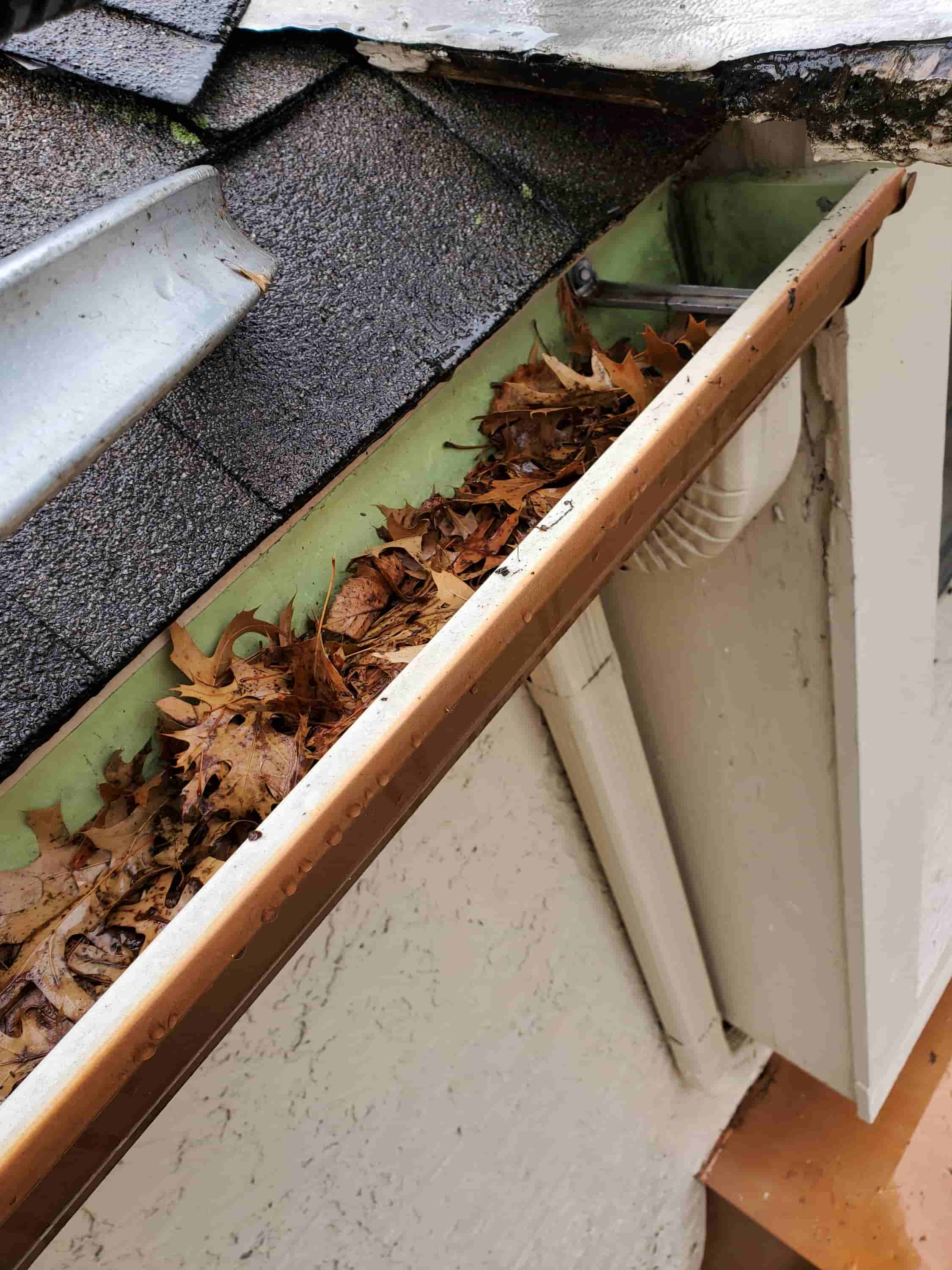 clean out gutter downspout