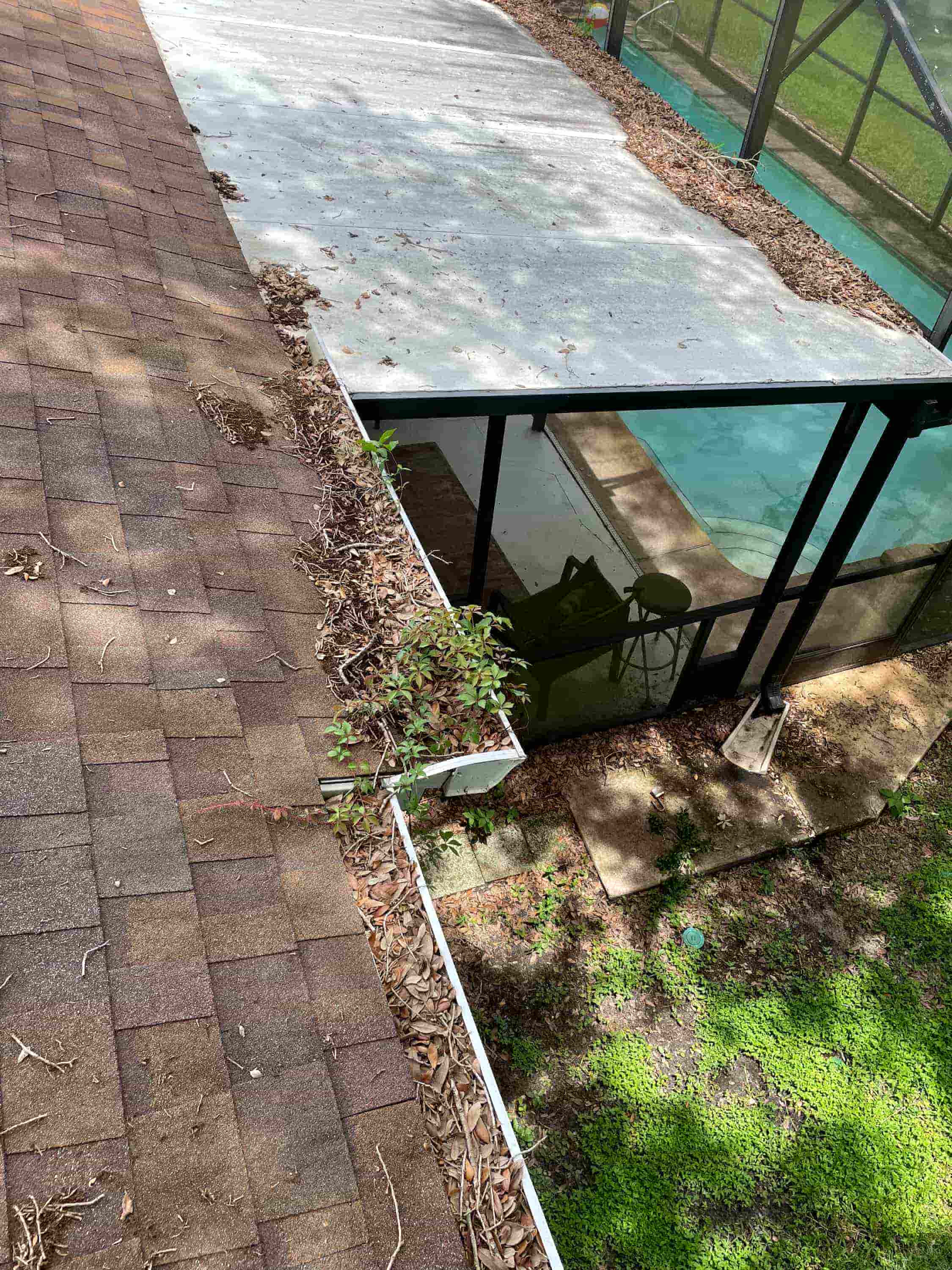 clogged drain pipe gutter