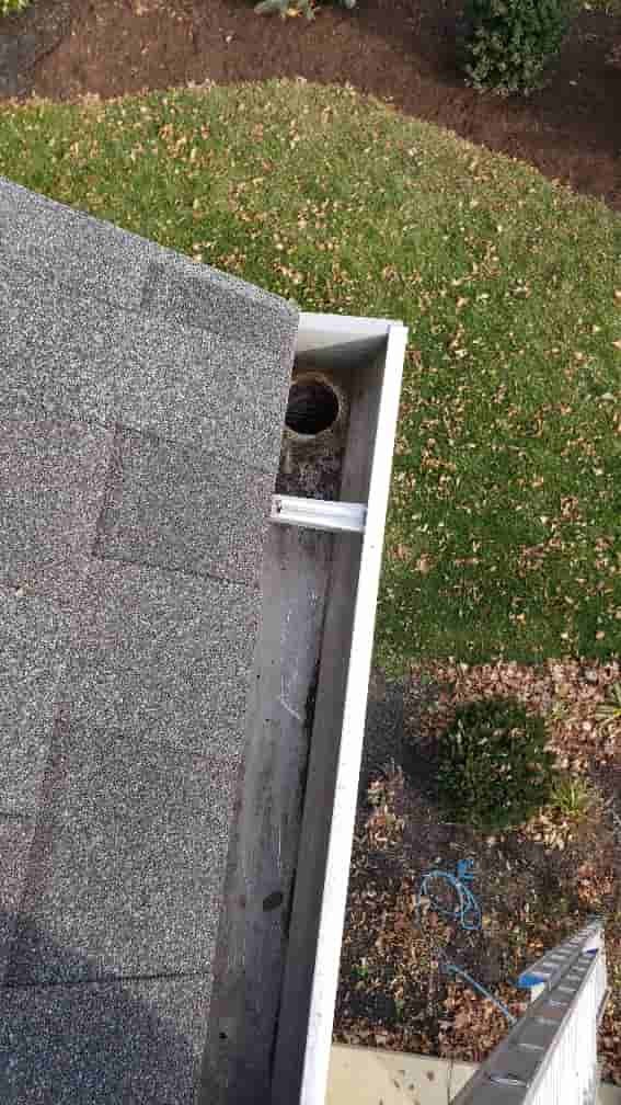 patch gutter downspout hole
