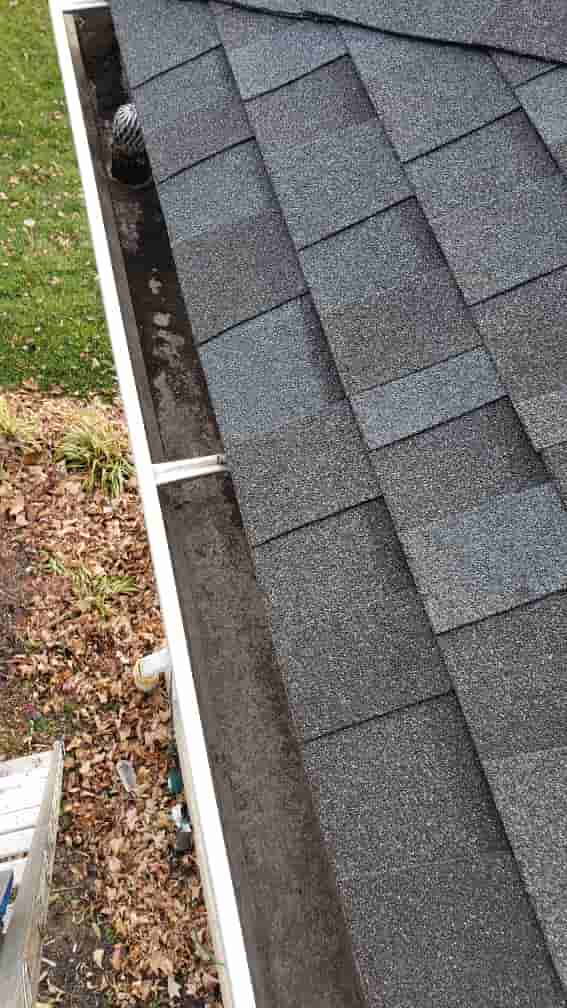 gutter cleaning with blower