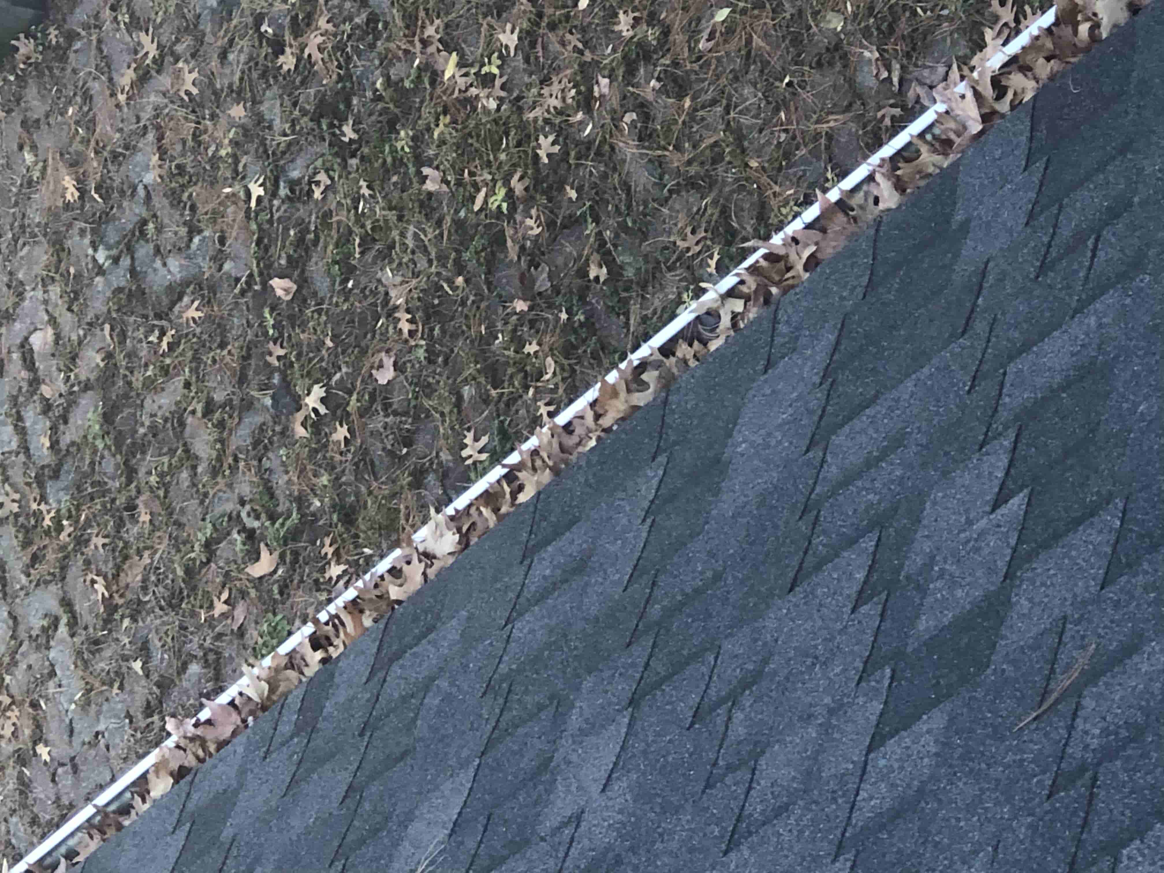 cleaning white upvc guttering
