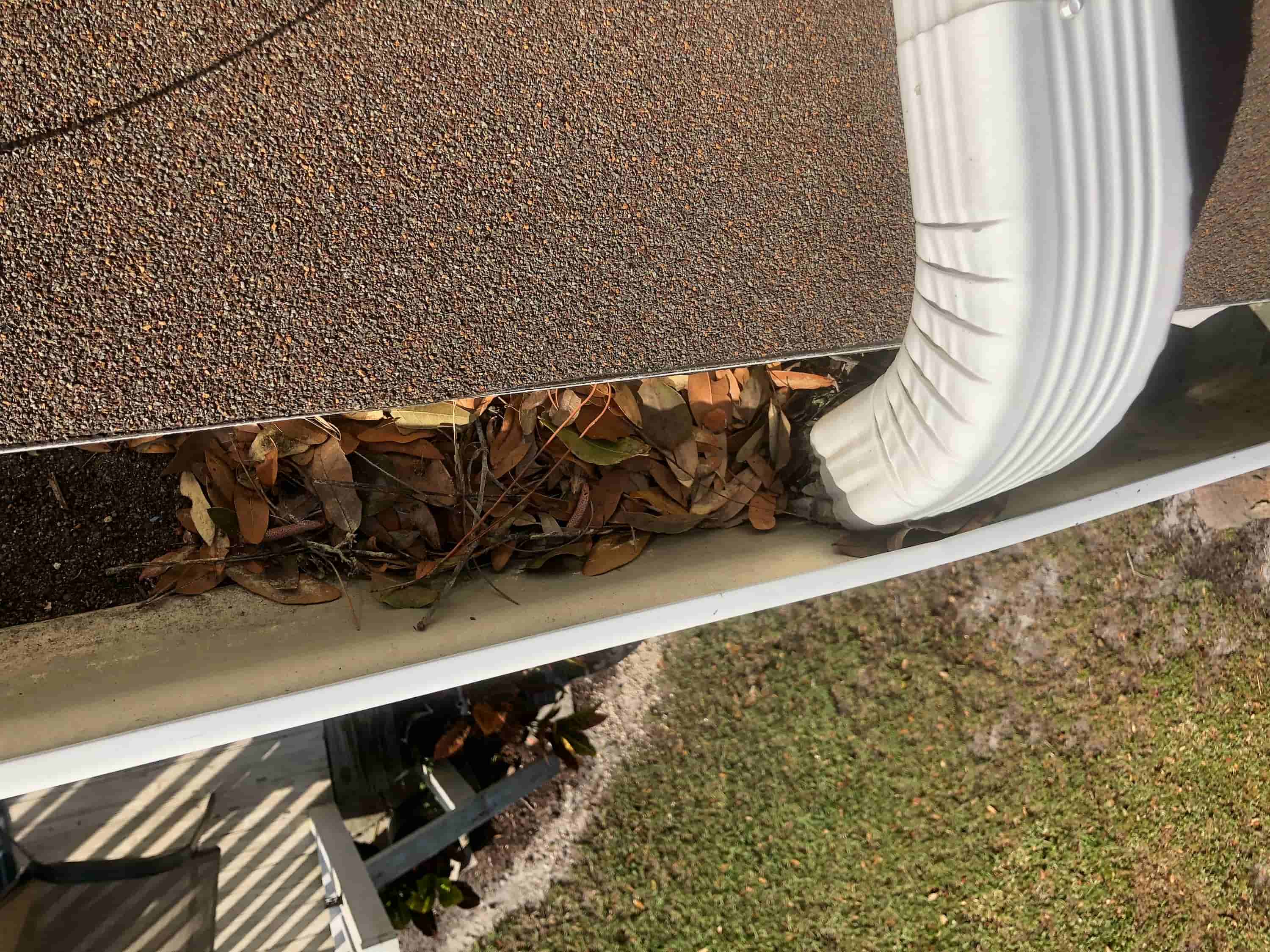 gutter cleaning with blower