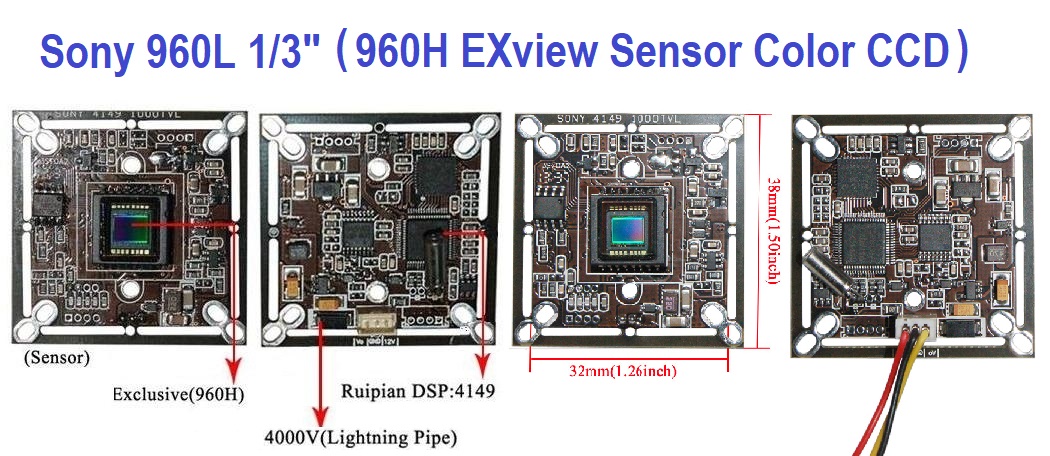 46 Sunvision 960TVL 1//3” Sony Smoke Detector Wired Spy Camera 3.6mm Lens
