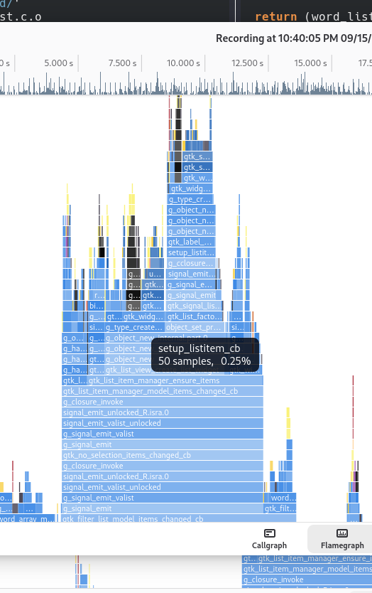 Flamegraph with master