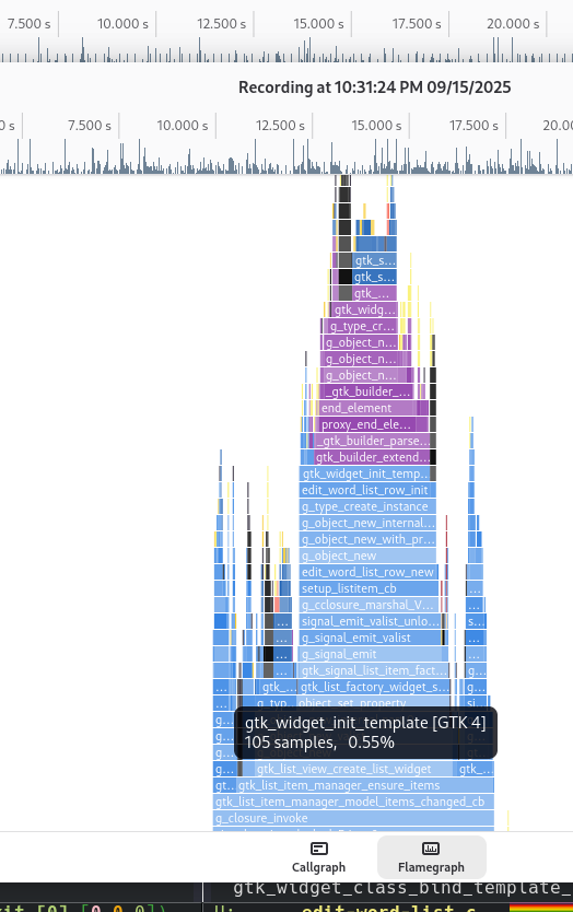 Flamegraph with EditWordListRow