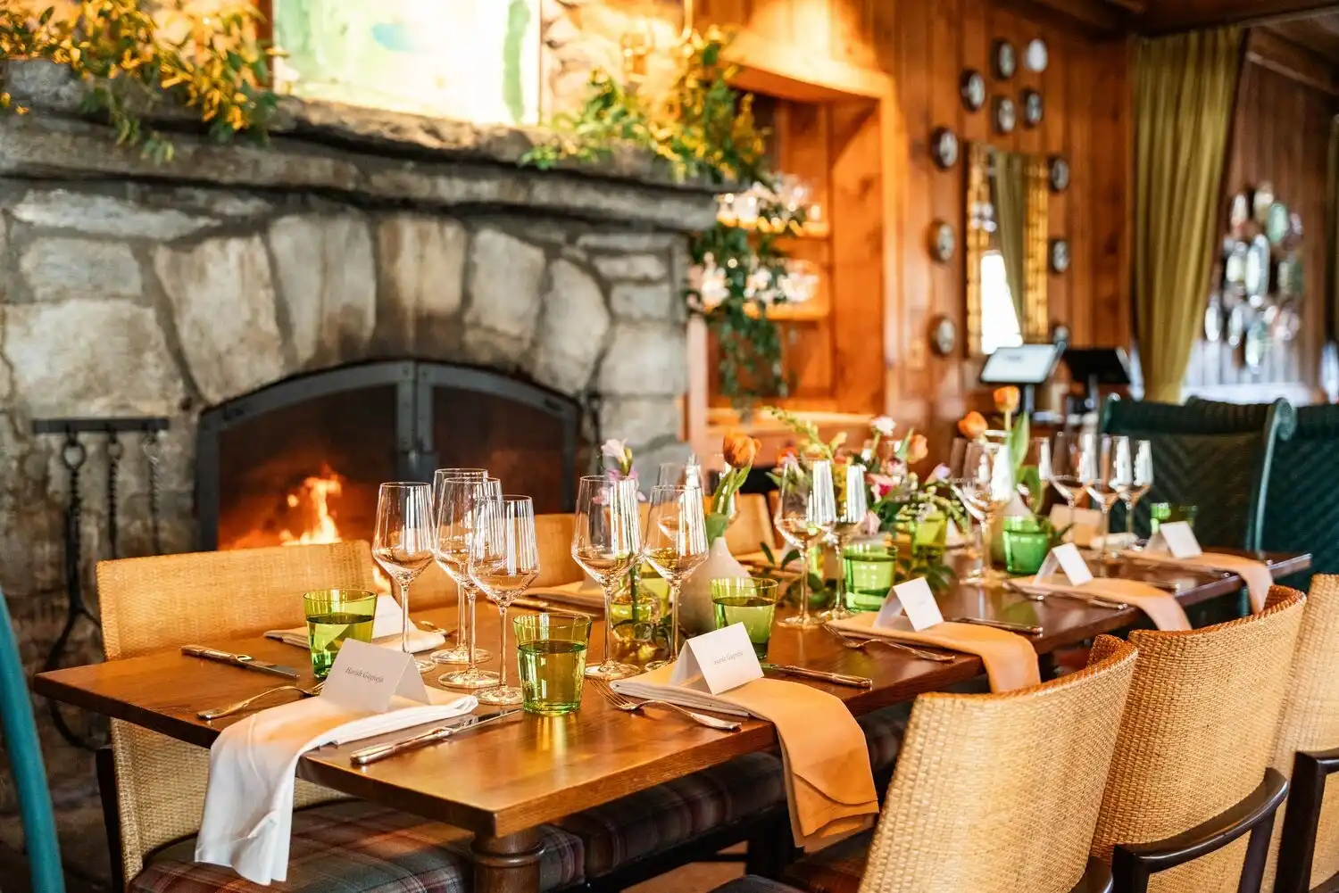SFA Dinner in front of fireplace