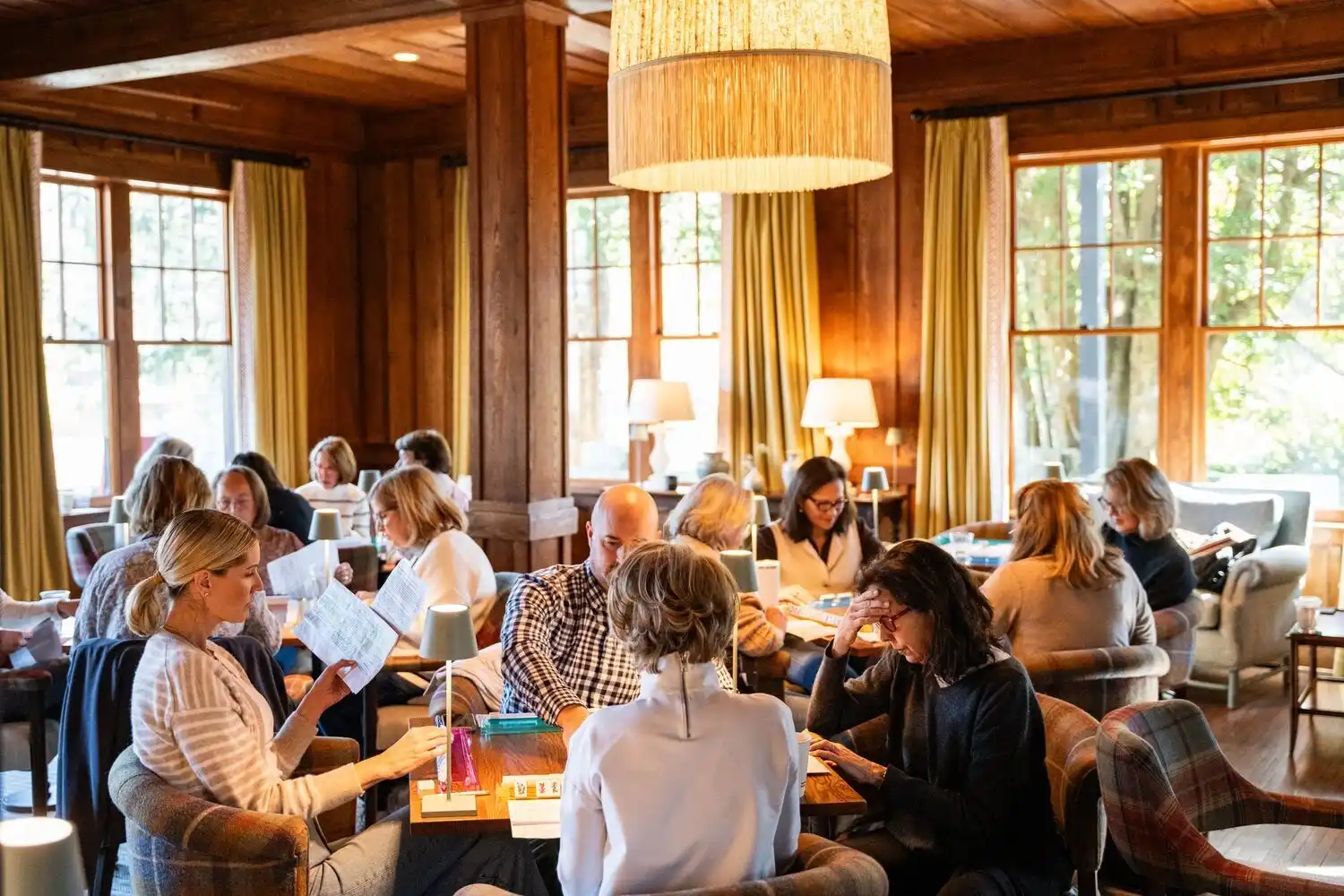 Guests Playing Mah Jongg