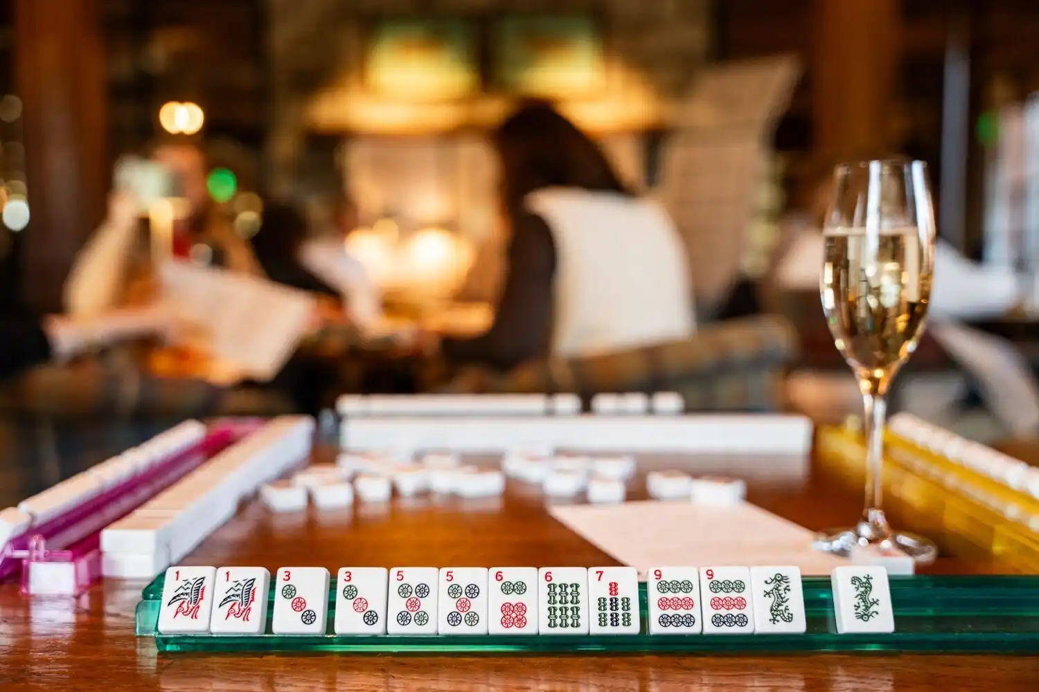 Maj Jongg Tiles with Chamagne