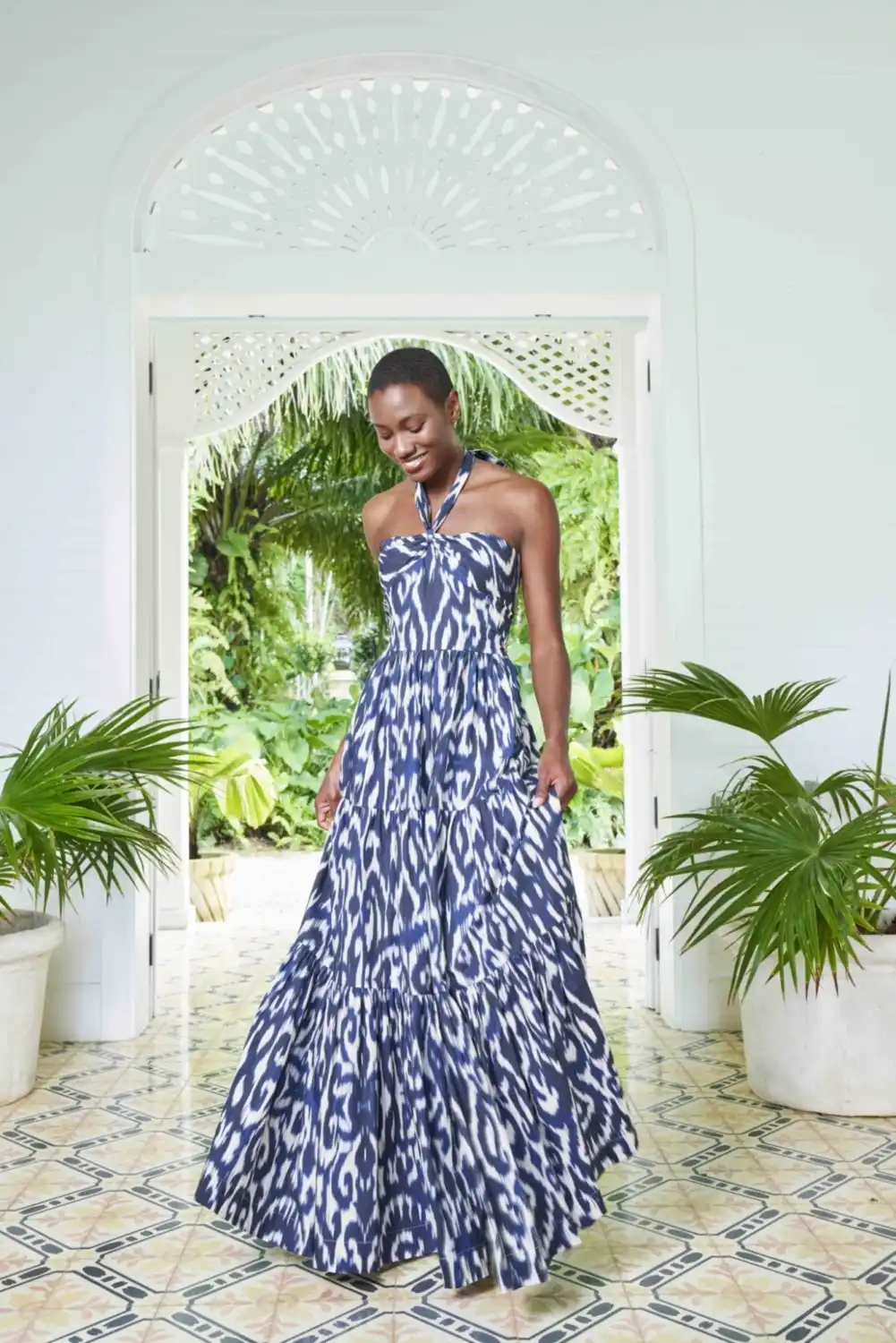 Piana Dress Catchy Ikat Navy