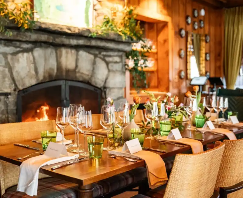 SFA Dinner in front of fireplace