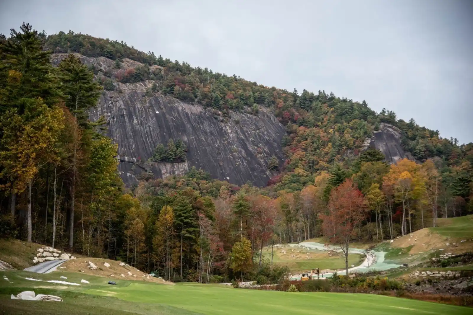 Rock Mountain Covered with Fall Trees Rock Mountain Covered with Fall Trees