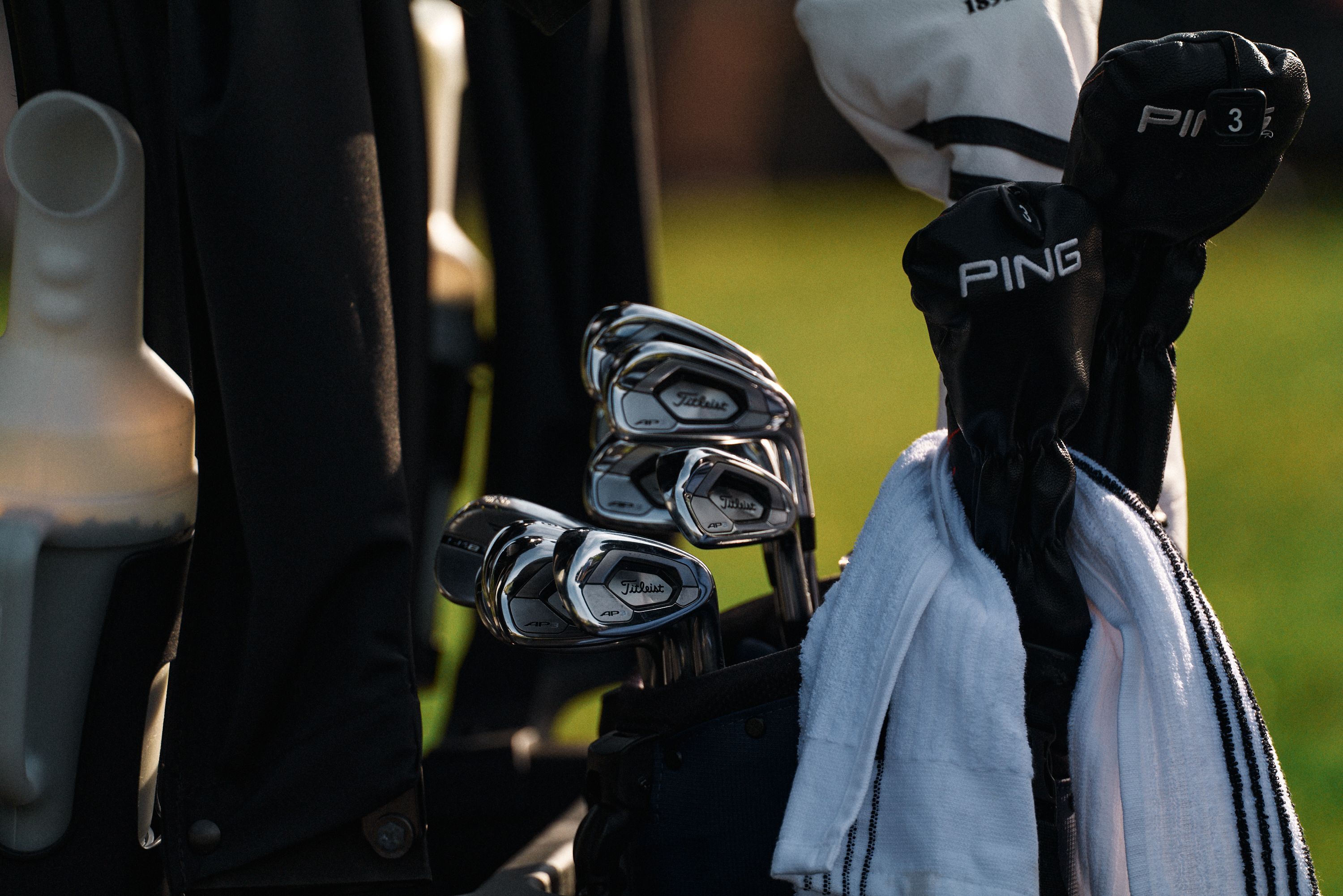 Close up of golf clubs
