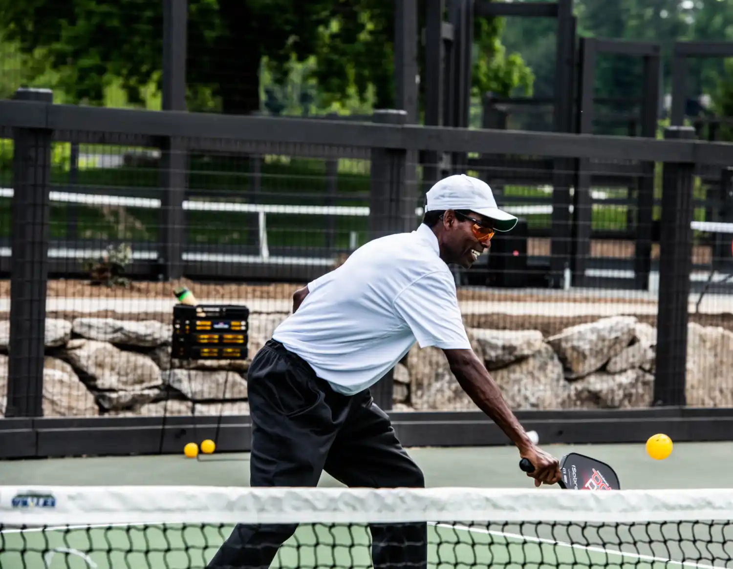 Man practicing court sport