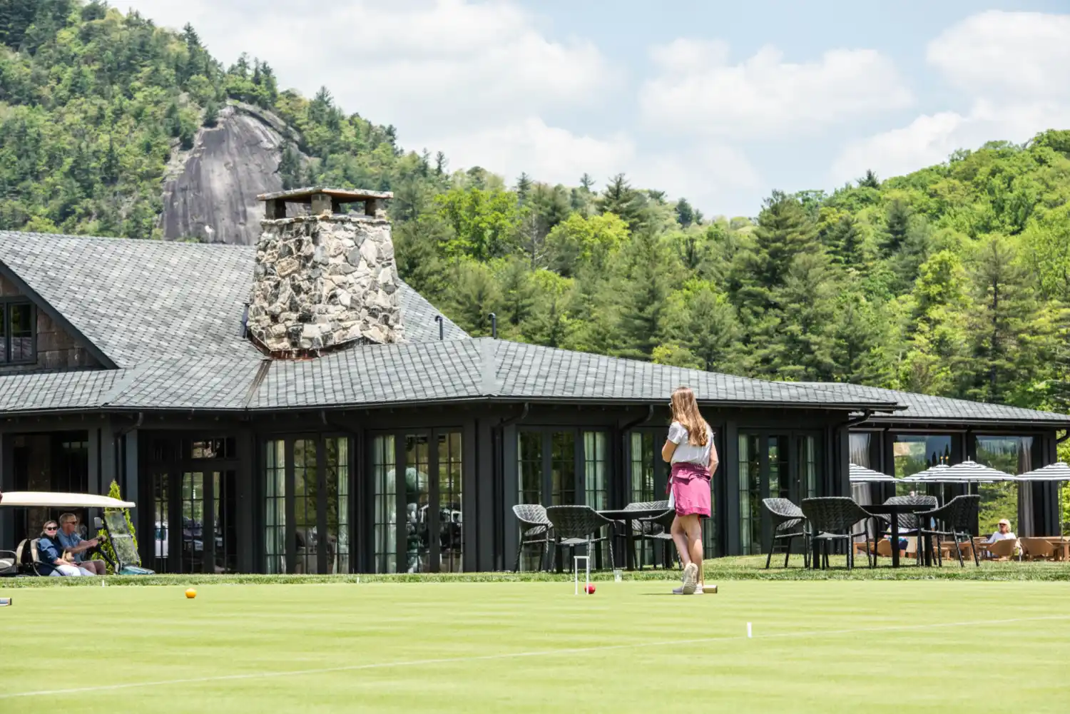People practicing court sports