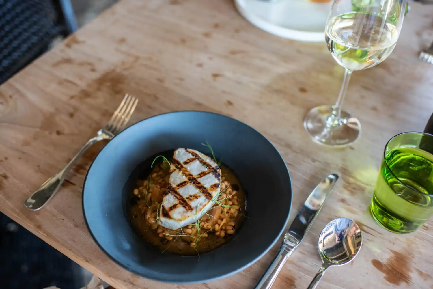 A savory looking protein with rice