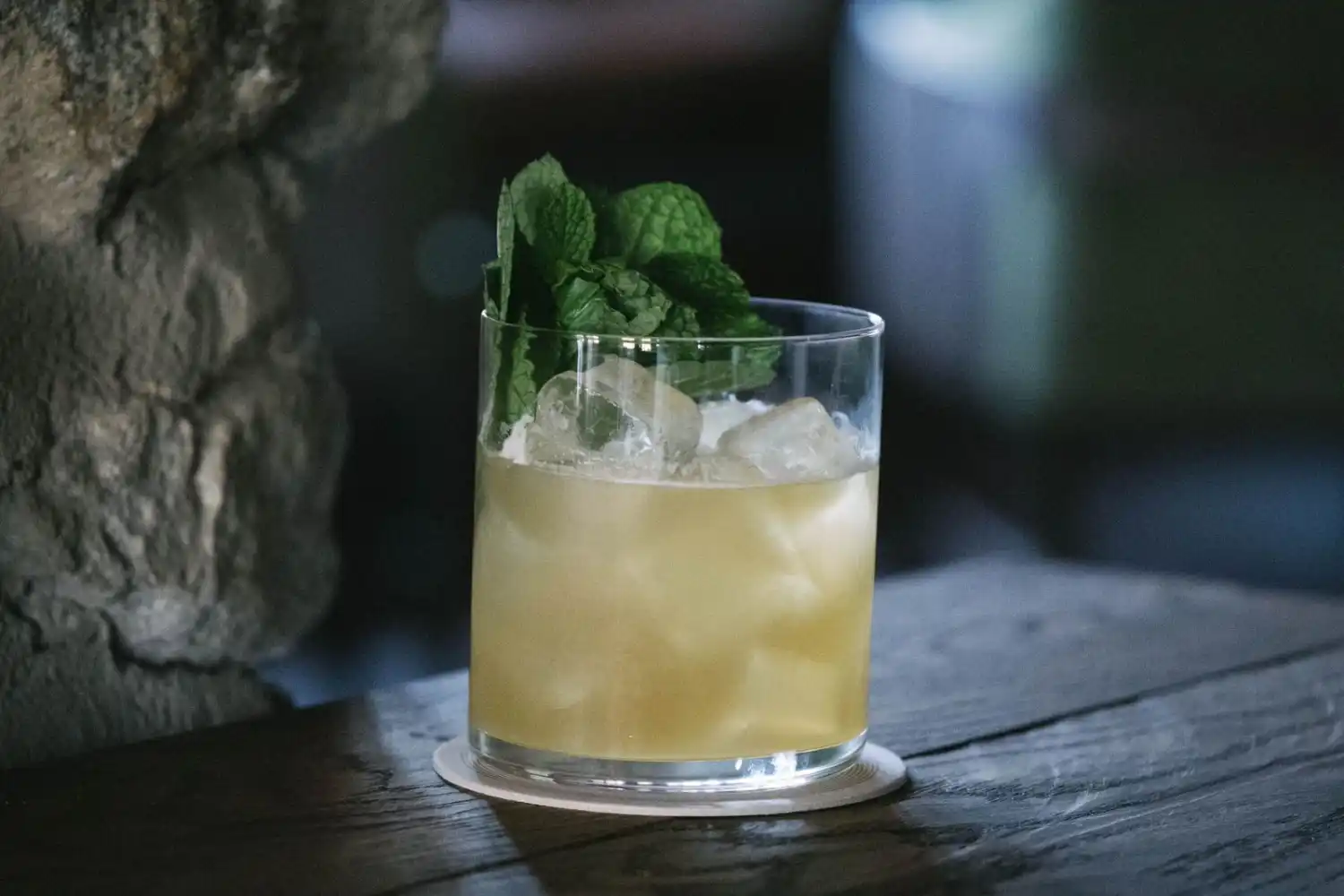 A cocktail on a table