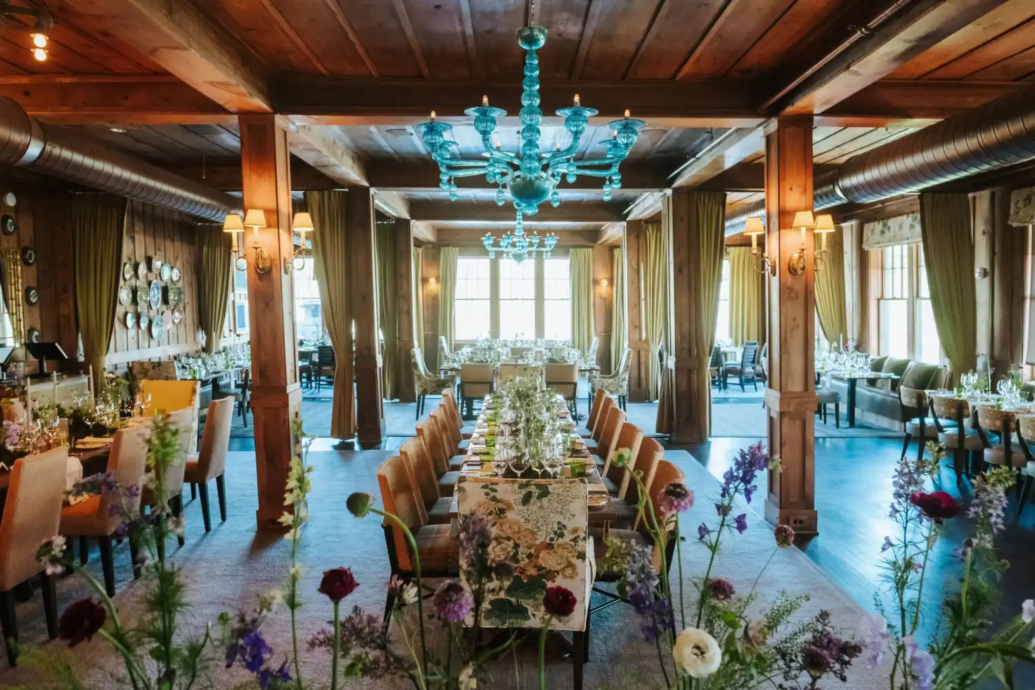 The Dining Room set up for a wedding reception