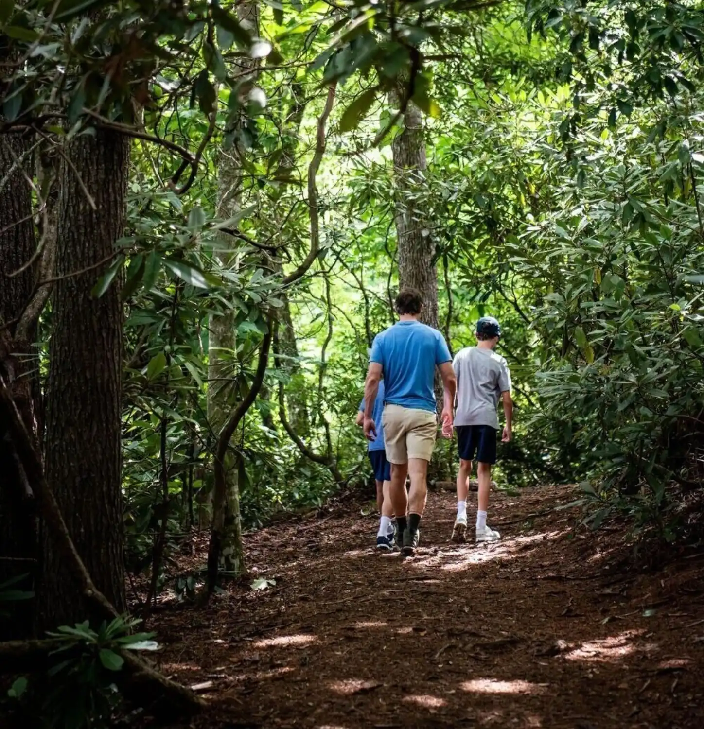 Father and Sons Hiking