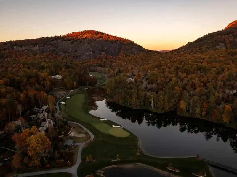 Aerial View of High Hampton in Fall