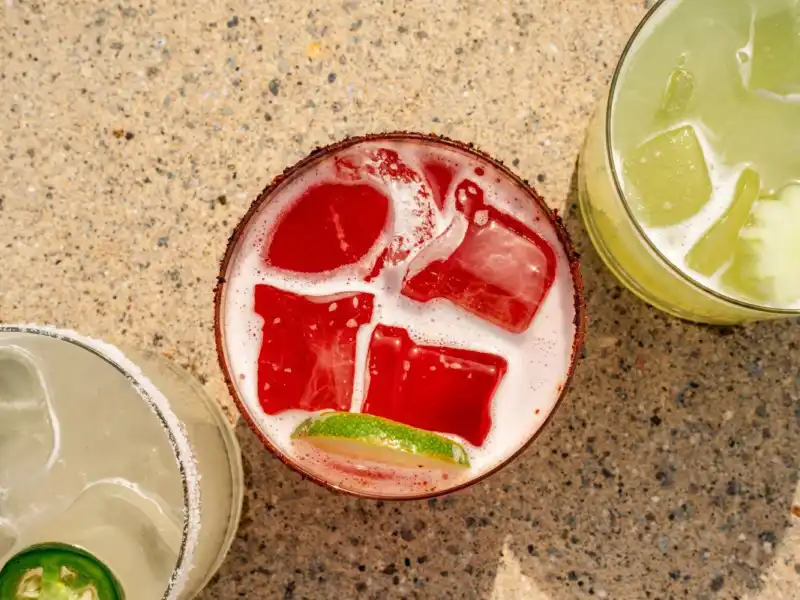Three Summer Cocktails in a Line