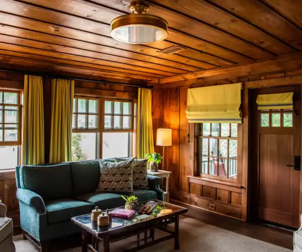 A living room in Mayapple Cottage