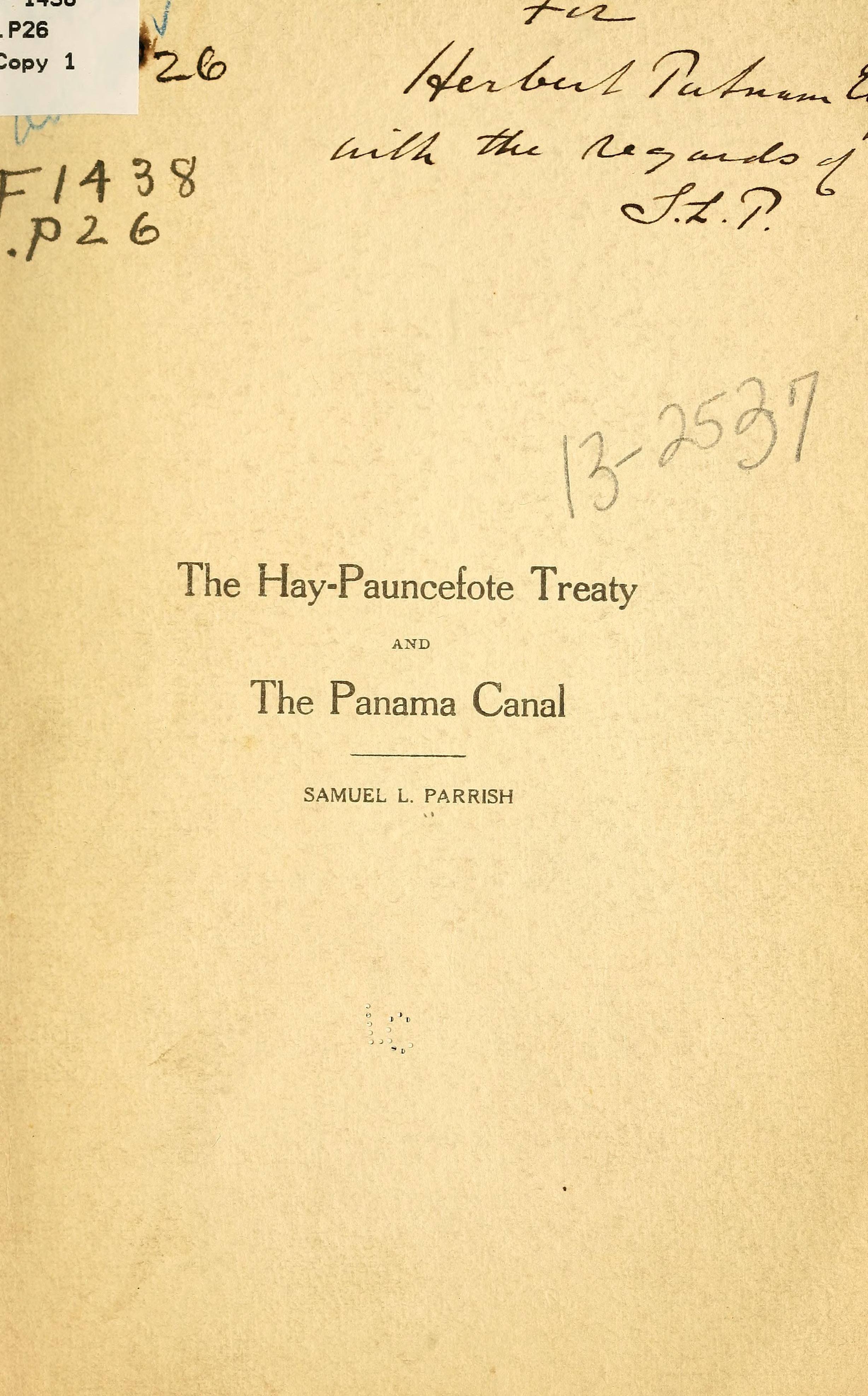 The Hay-Pauncefote Treaty image