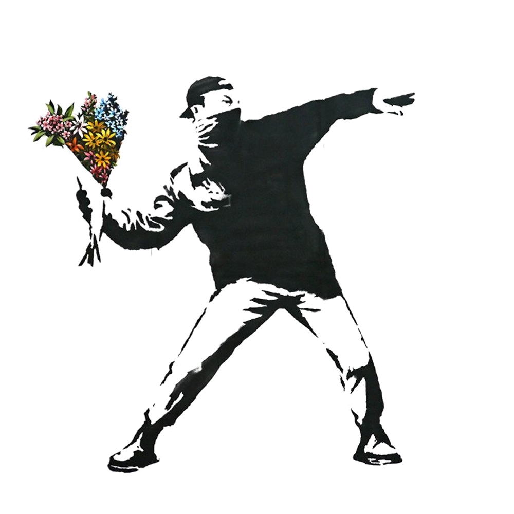 A Banksy mural of a girl letting go of a red heart-shaped balloon on a concrete wall