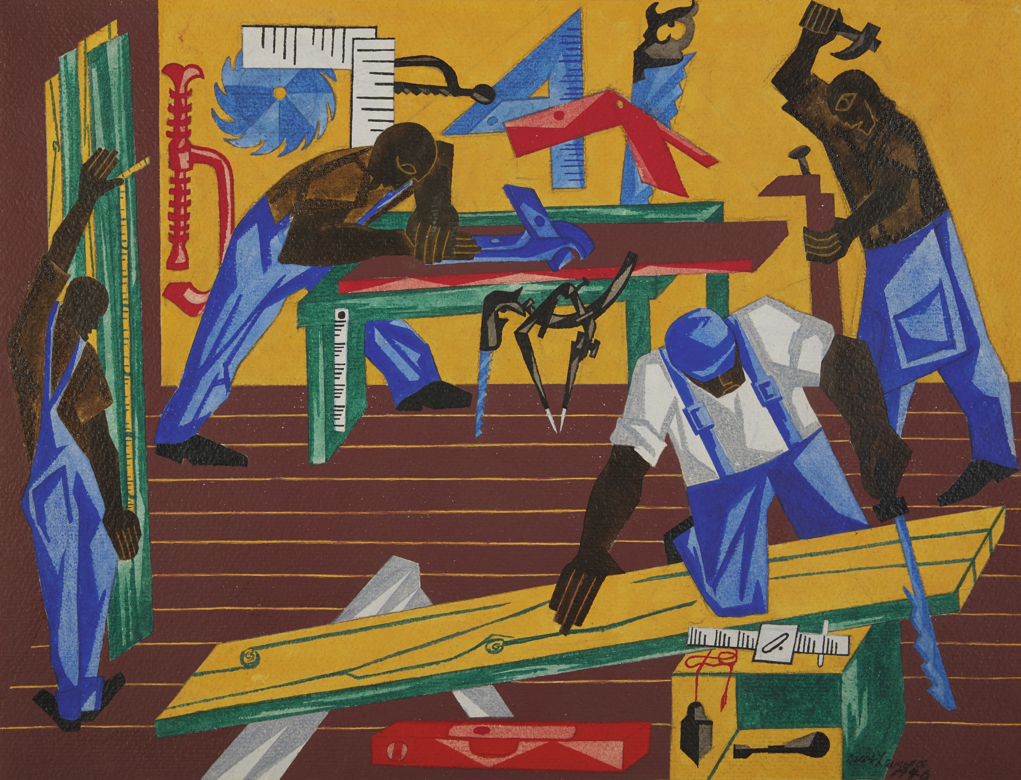 Lawrence’s The Migration of the Negro Series, a sequence of panels that capture the massive relocation of Black families to Northern cities.