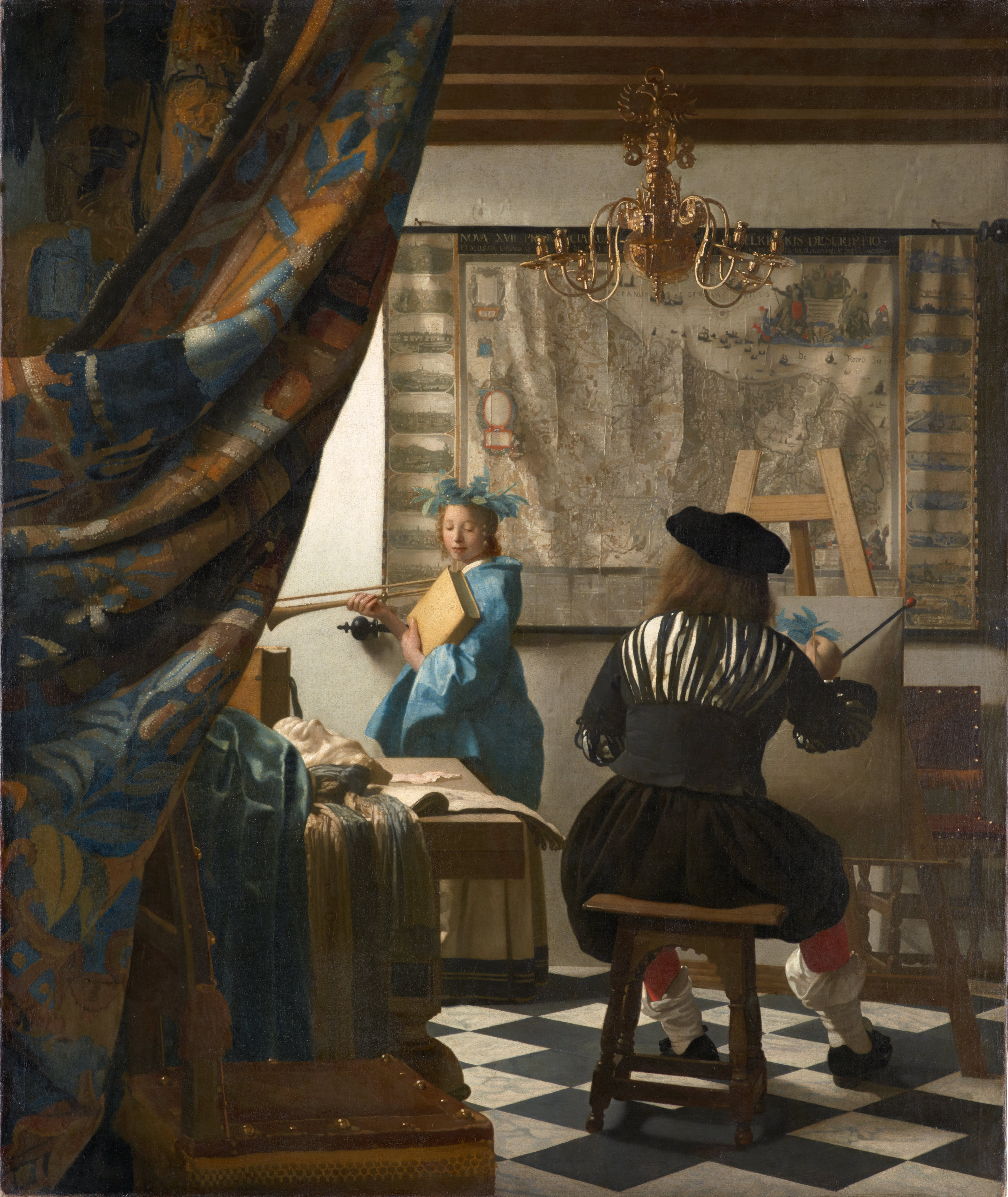 The Art of Painting by Vermeer, featuring an artist painting a model posed as Clio, the muse of history.