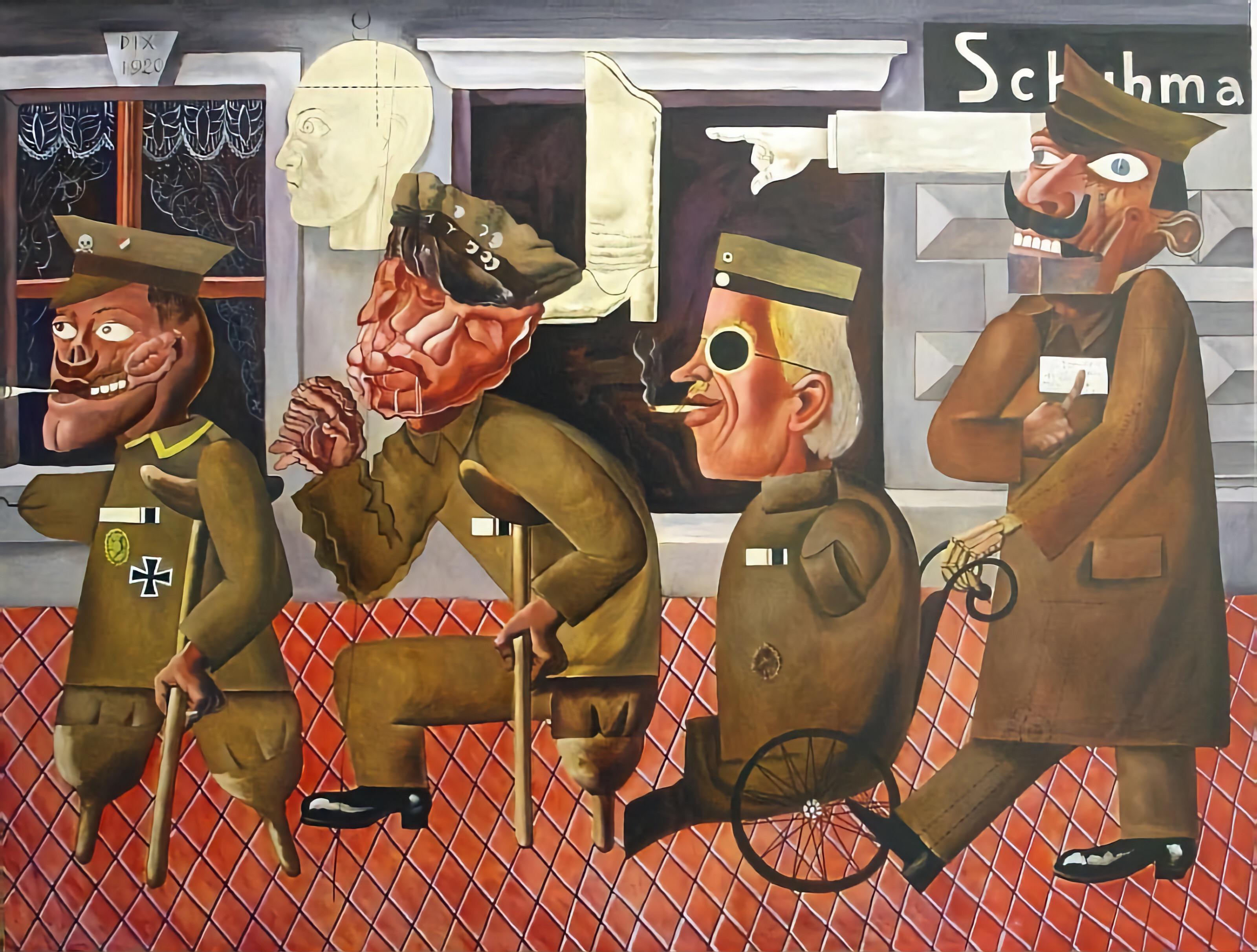 Dix’s work associated with German Expressionism was informed by his four years of frontline service in World War I as an artillery gunner