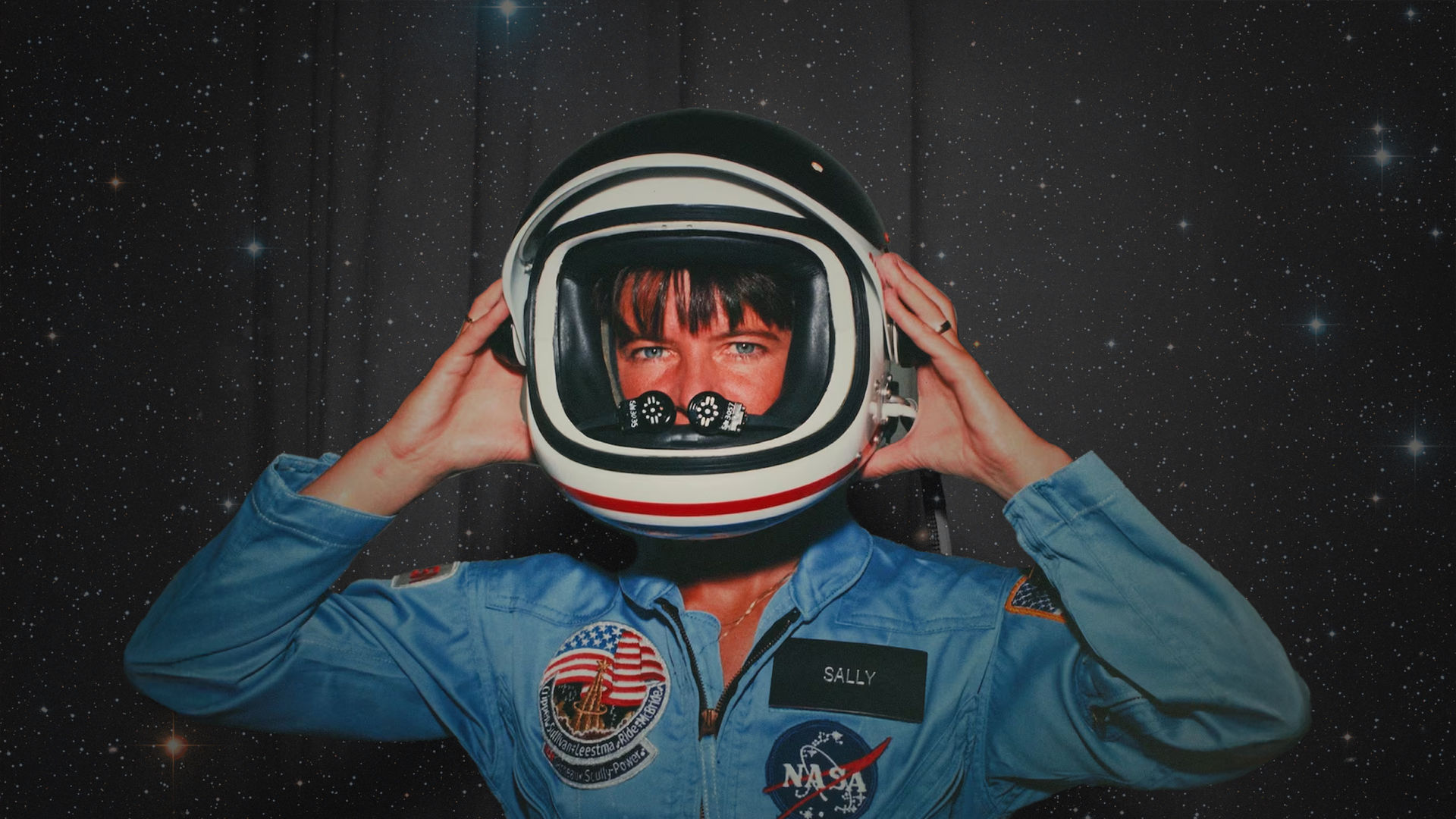 Portrait of Sally Ride, first American woman in space