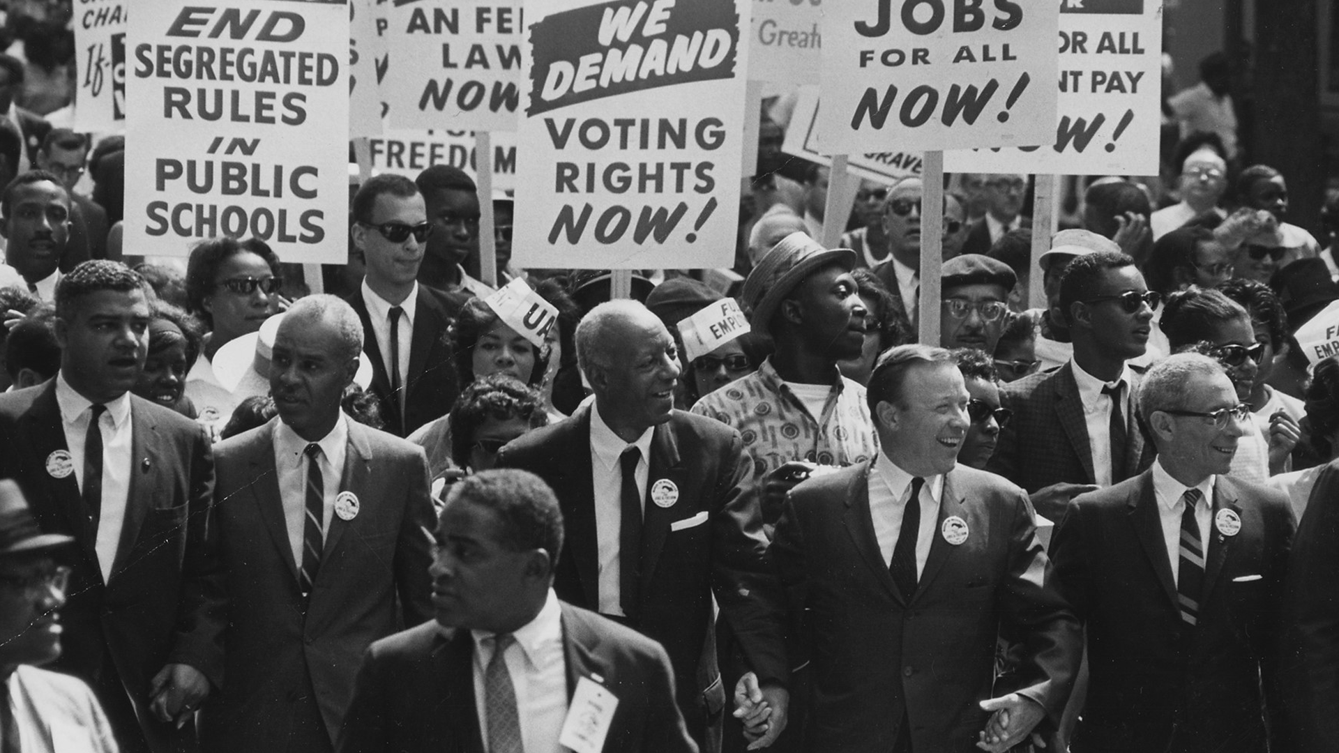 Crowds gathering in Washington, D.C. for the National Emergency Civil Rights Conference in 1950