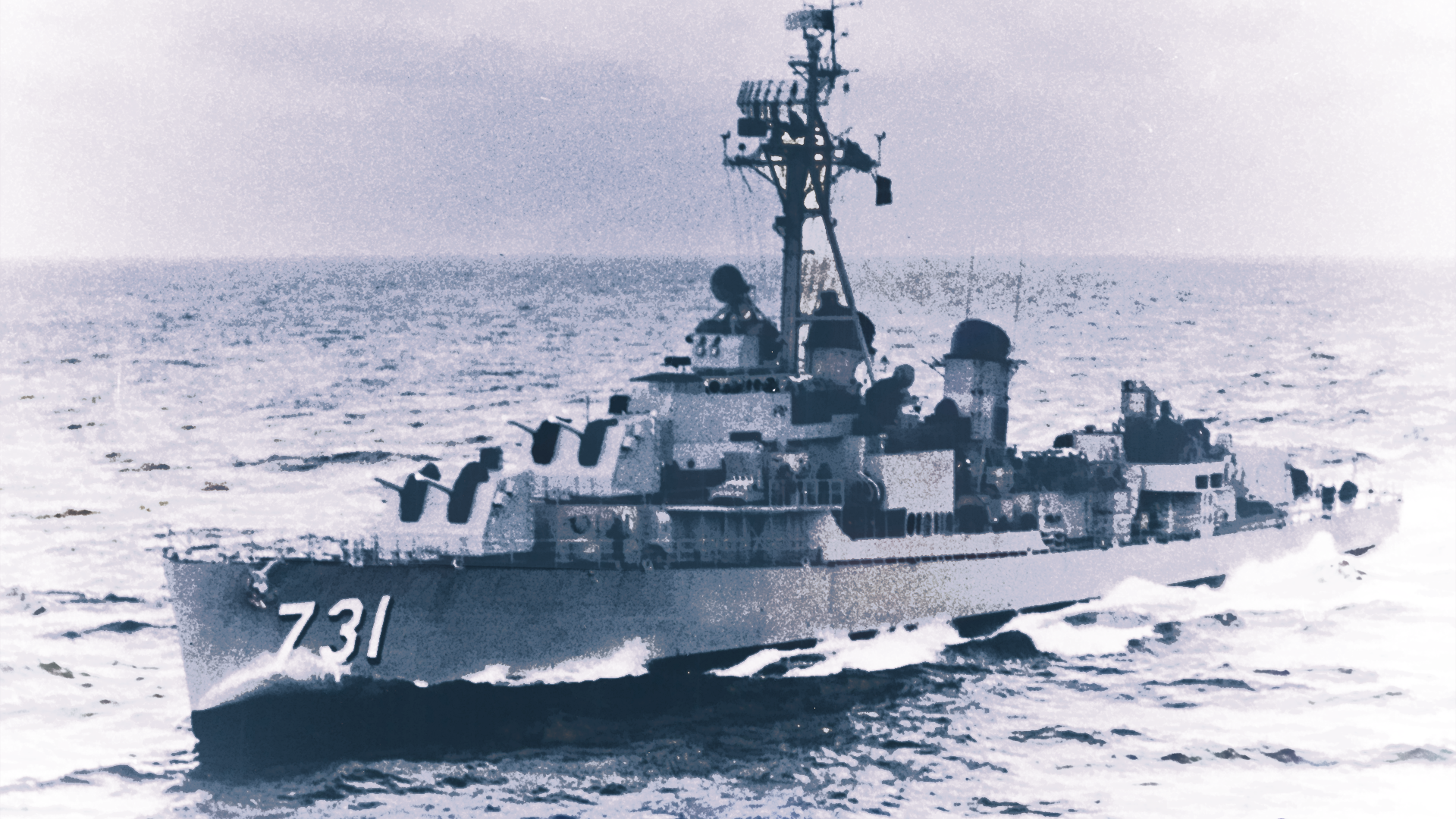 U.S. Navy destroyers in the Gulf of Tonkin during the Vietnam War