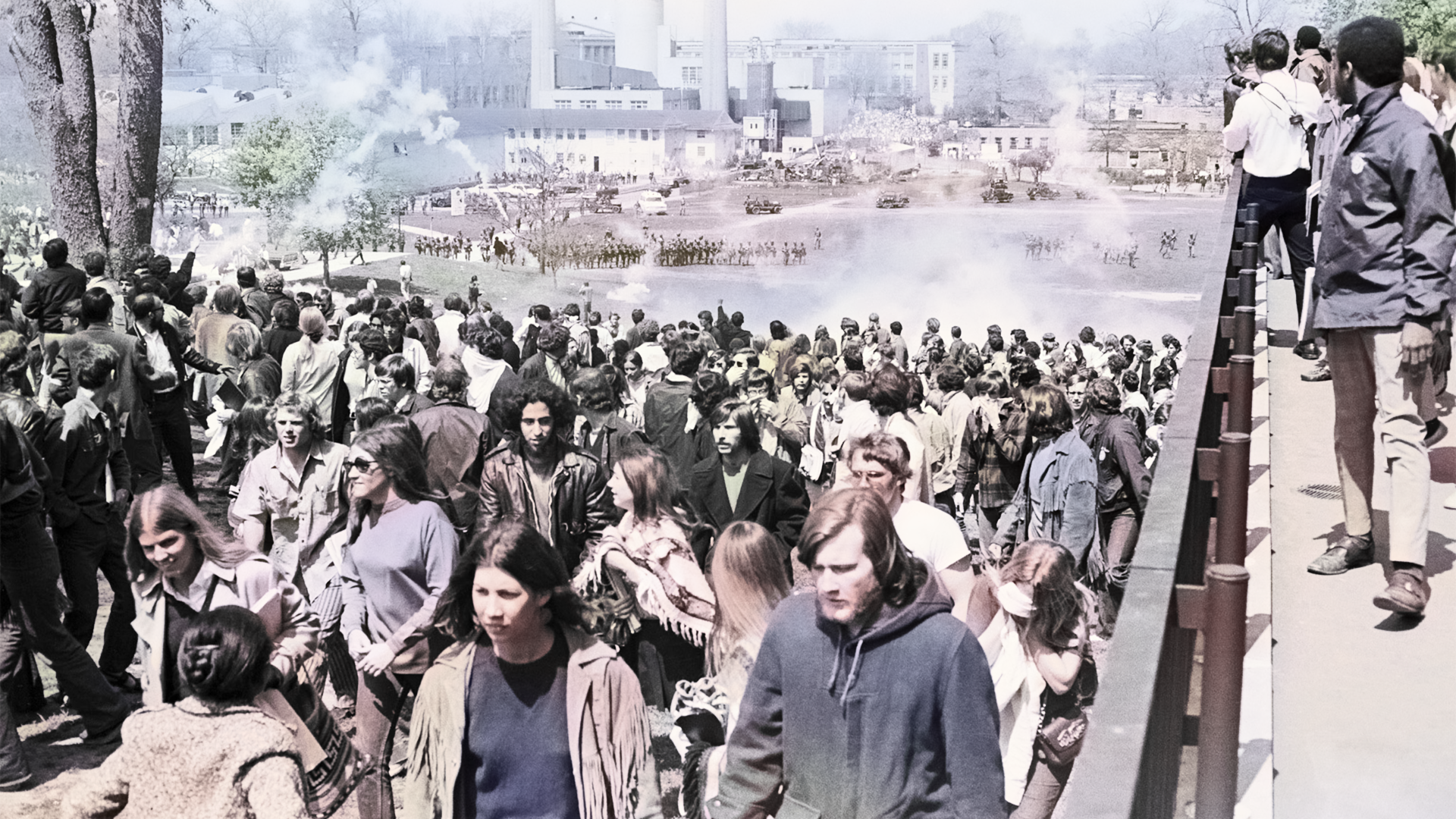 Students protesting at Kent State University in 1970