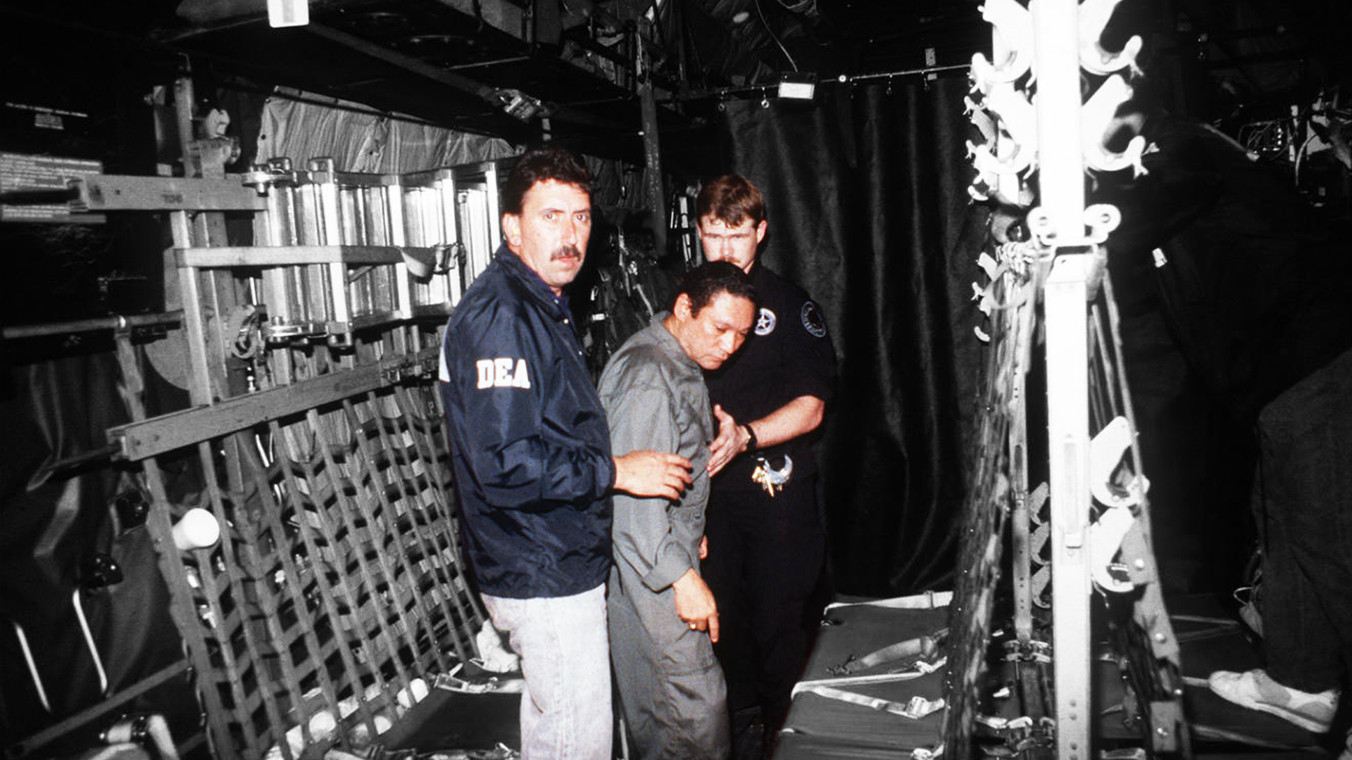 Manuel Noriega surrendering to U.S. military forces in Panama City