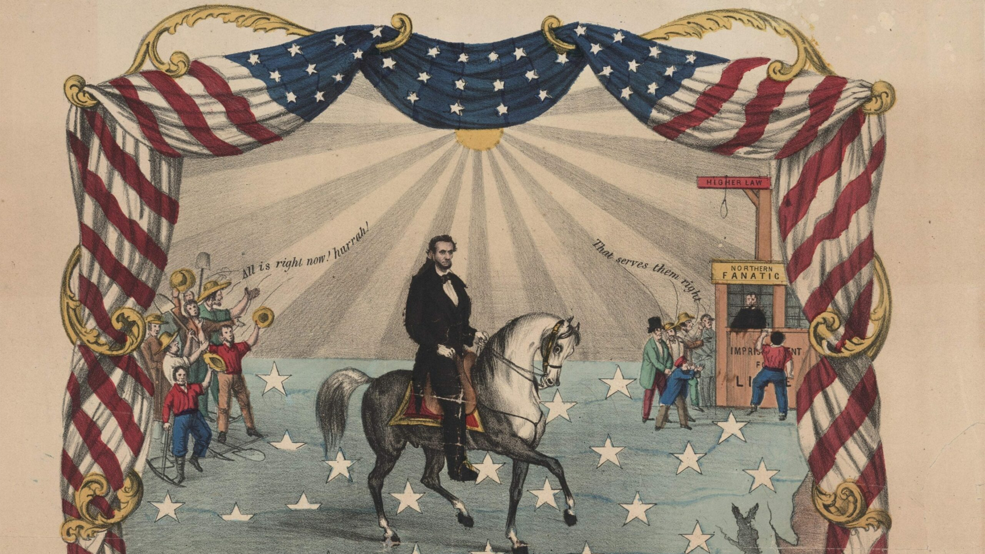 Abraham Lincoln introducing his plan for reuniting the United States during the Civil War.