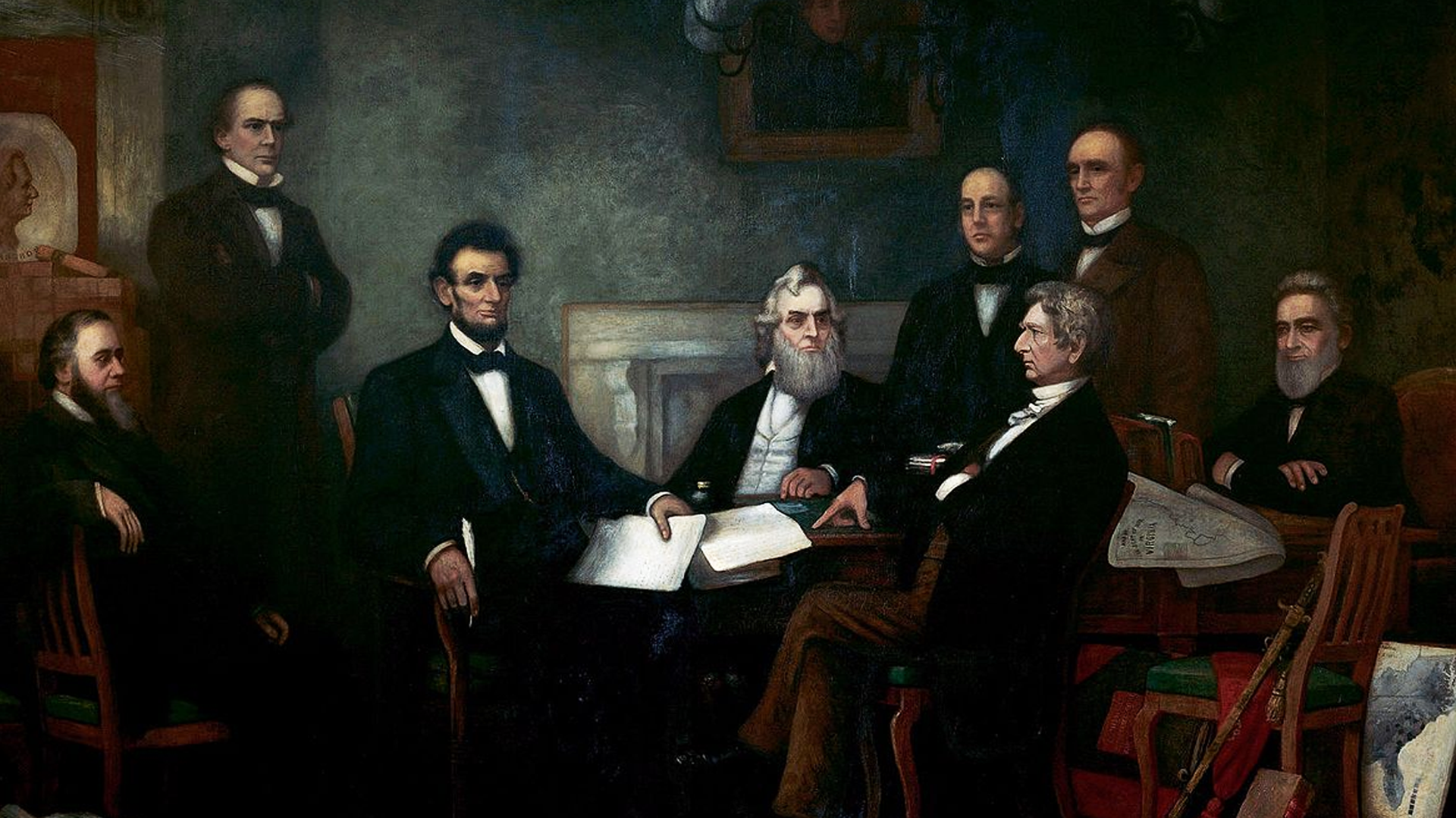Abraham Lincoln signing the Emancipation Proclamation